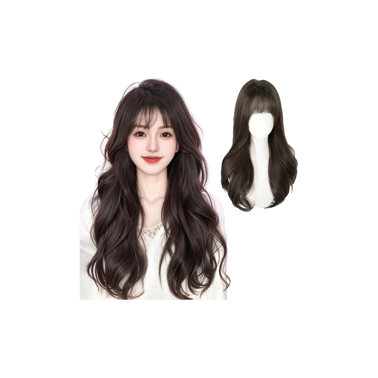WANWANFENG Большая волна Длинные волнистые парики белковое волокно Большая волна