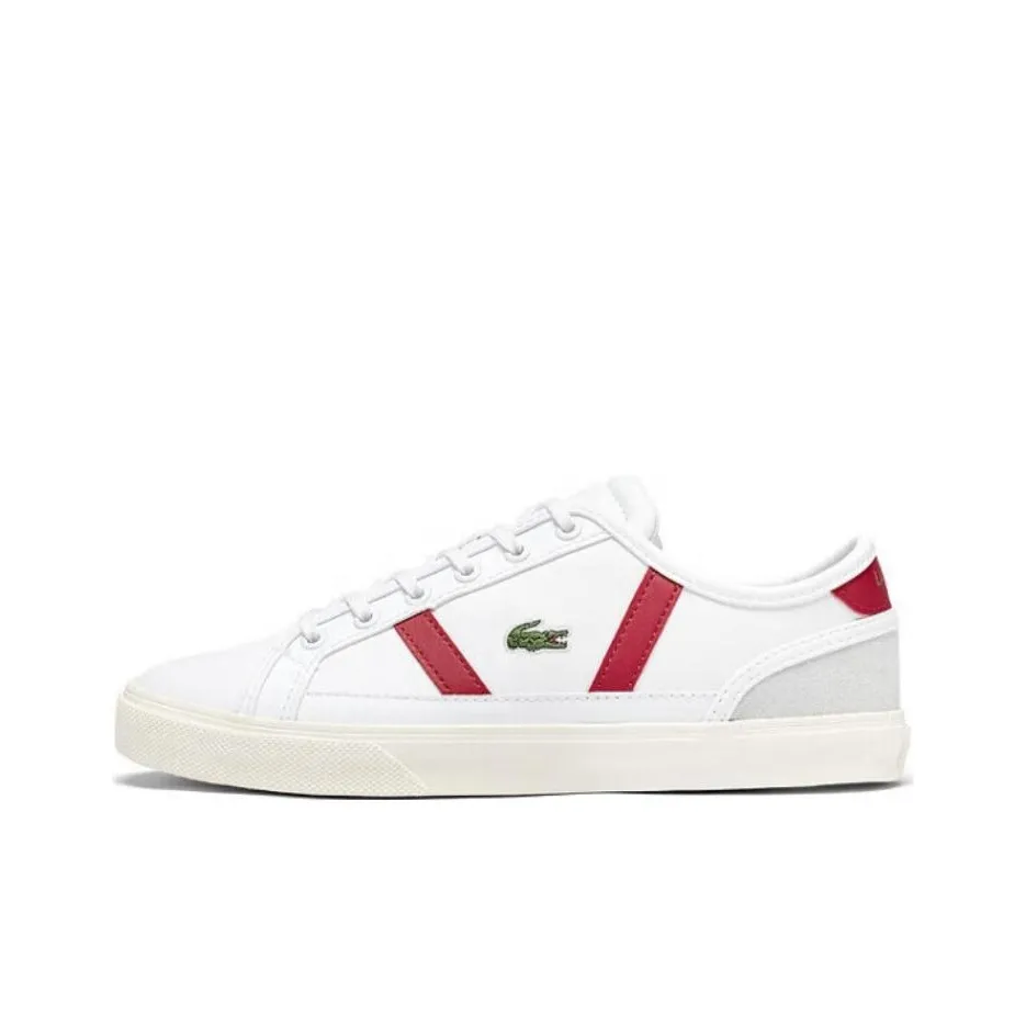 LACOSTE Collaboration Slip Resistant Abrasion Resistant Low Топ Кроссовки для скейтбординга Женские Белые Красные