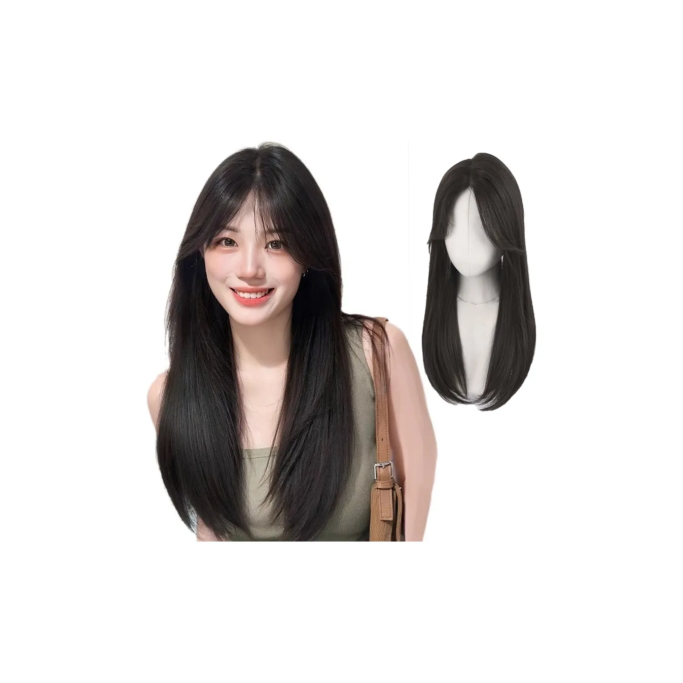 MUYAN Radiant Девичий Черный Длинные Прямые Волосы Парики