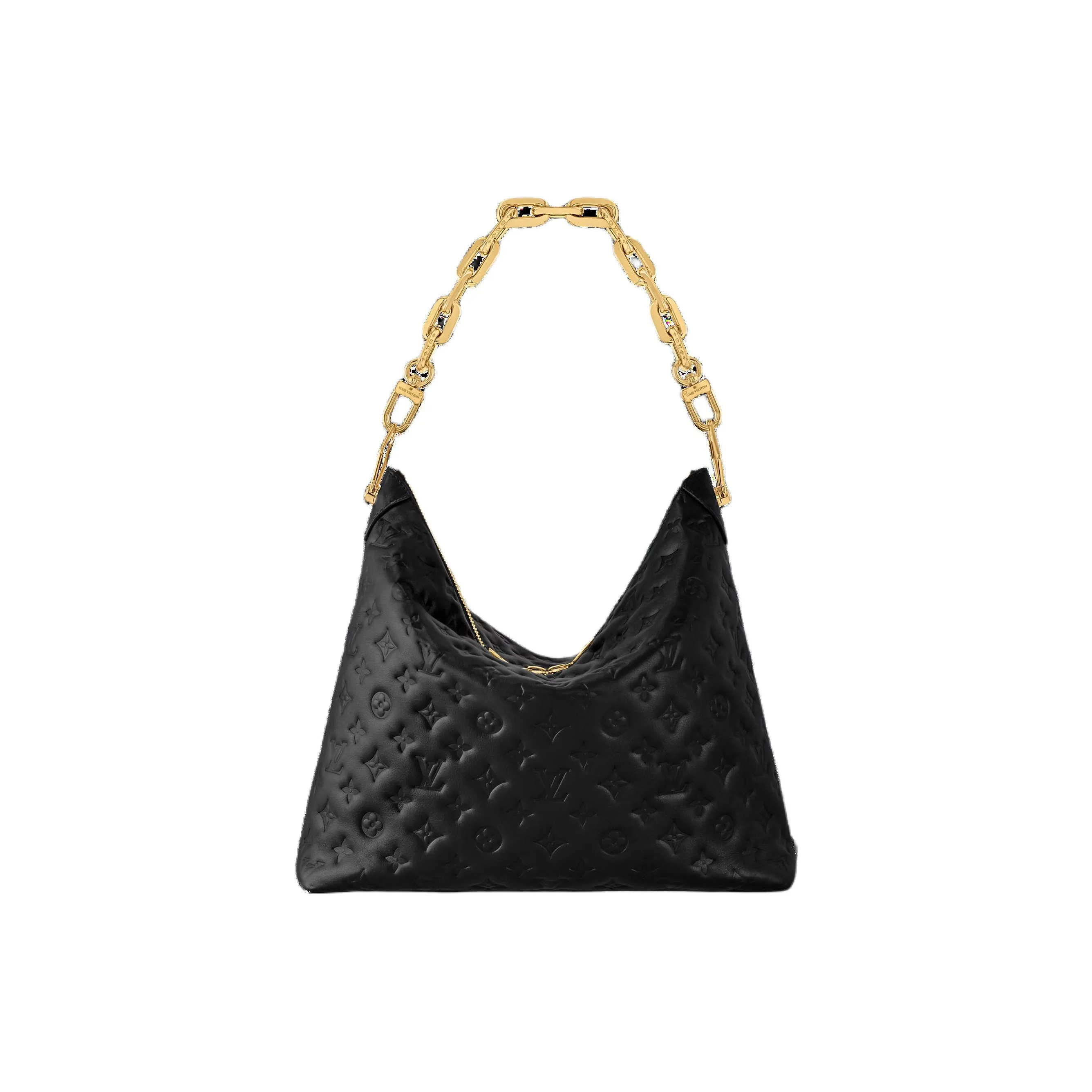 LOUIS VUITTON Coussin Calfskin Hobo Bag, Portable Crossbody Bag, Shoulder Bag Medium Size Women's Black