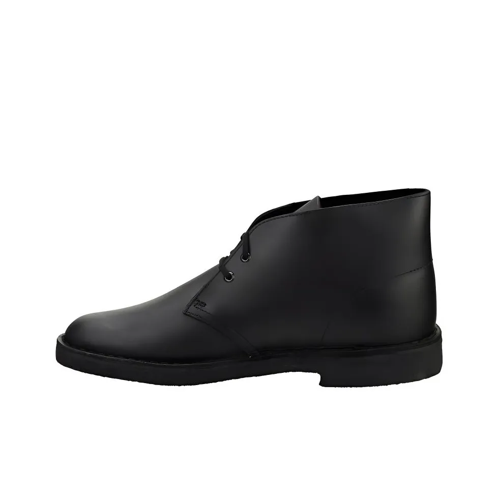 Clarks Originals Leather 'Black Polished' Desert Boots
