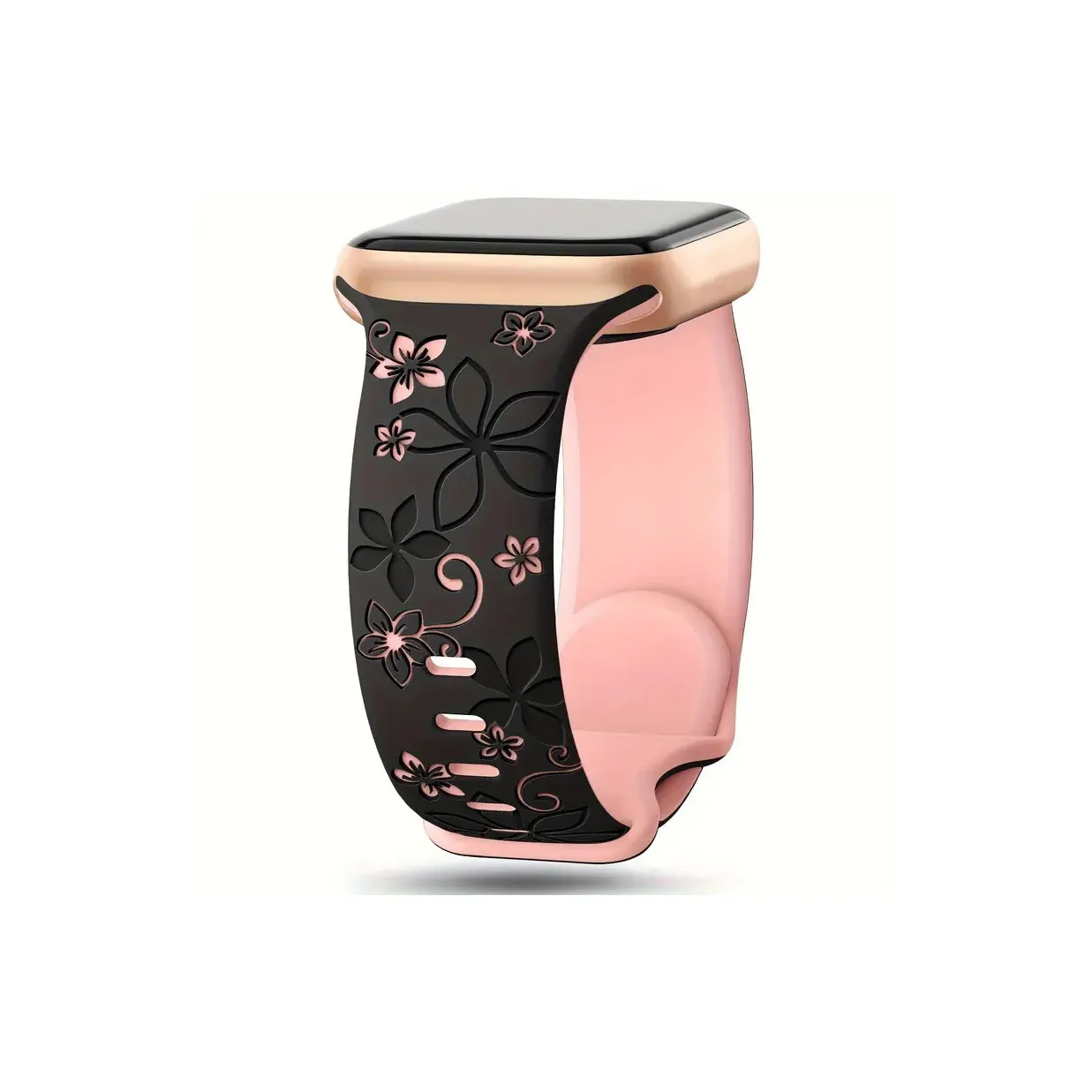 CHRROTA Совместимость с Apple IWatch Series 10 9 8 7 6 5 4 3 2 1 Цветочный Apple Watch Полоска Два Тон Силикон Тутовый