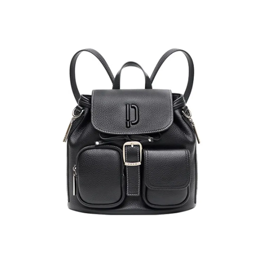 PECO Рюкзак из коровьей кожи женский черный