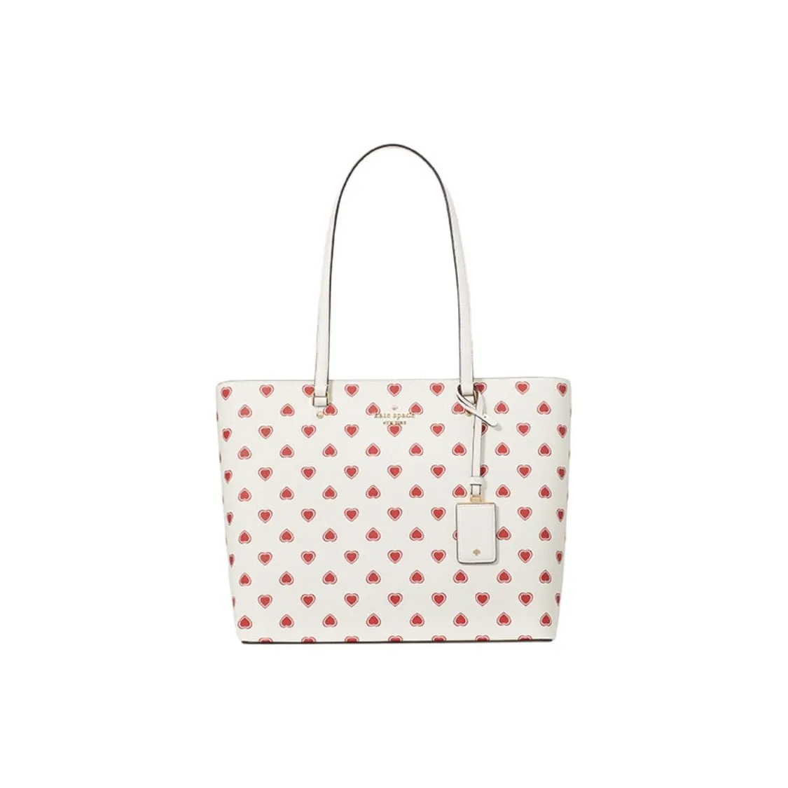 Kate Spade Artificial Leather Tote Bag, Shopping Bag, Shoulder Bag Large Size Women's Milk White & Red