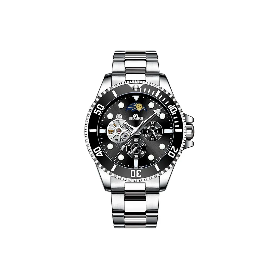 LIBER AEDON Automatic Mechanical Movement White Dial Men's Watches