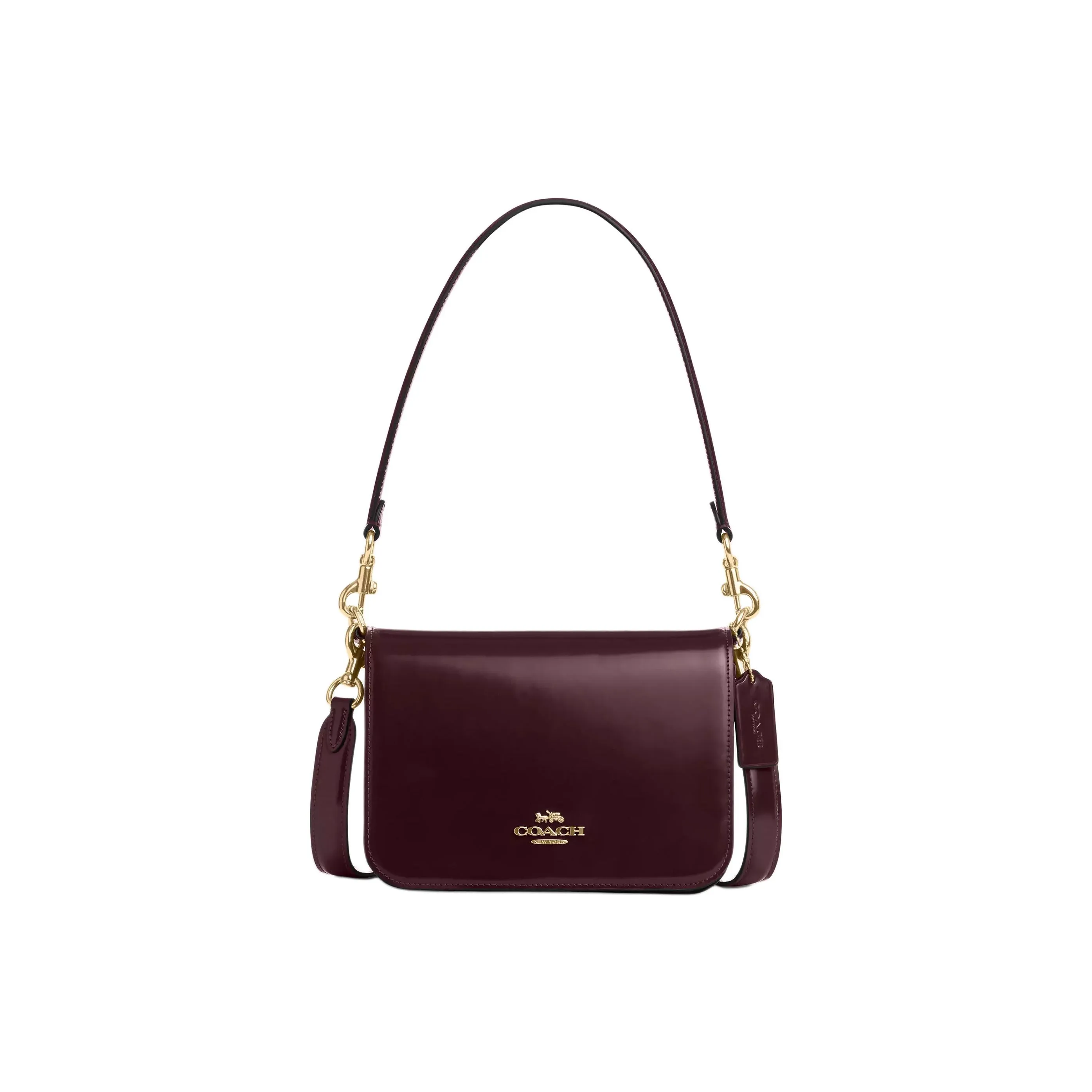 COACH Quinn Spazzart Кожа Сумка через плечо Сумка на плечо Маленькая Женская Бордовая