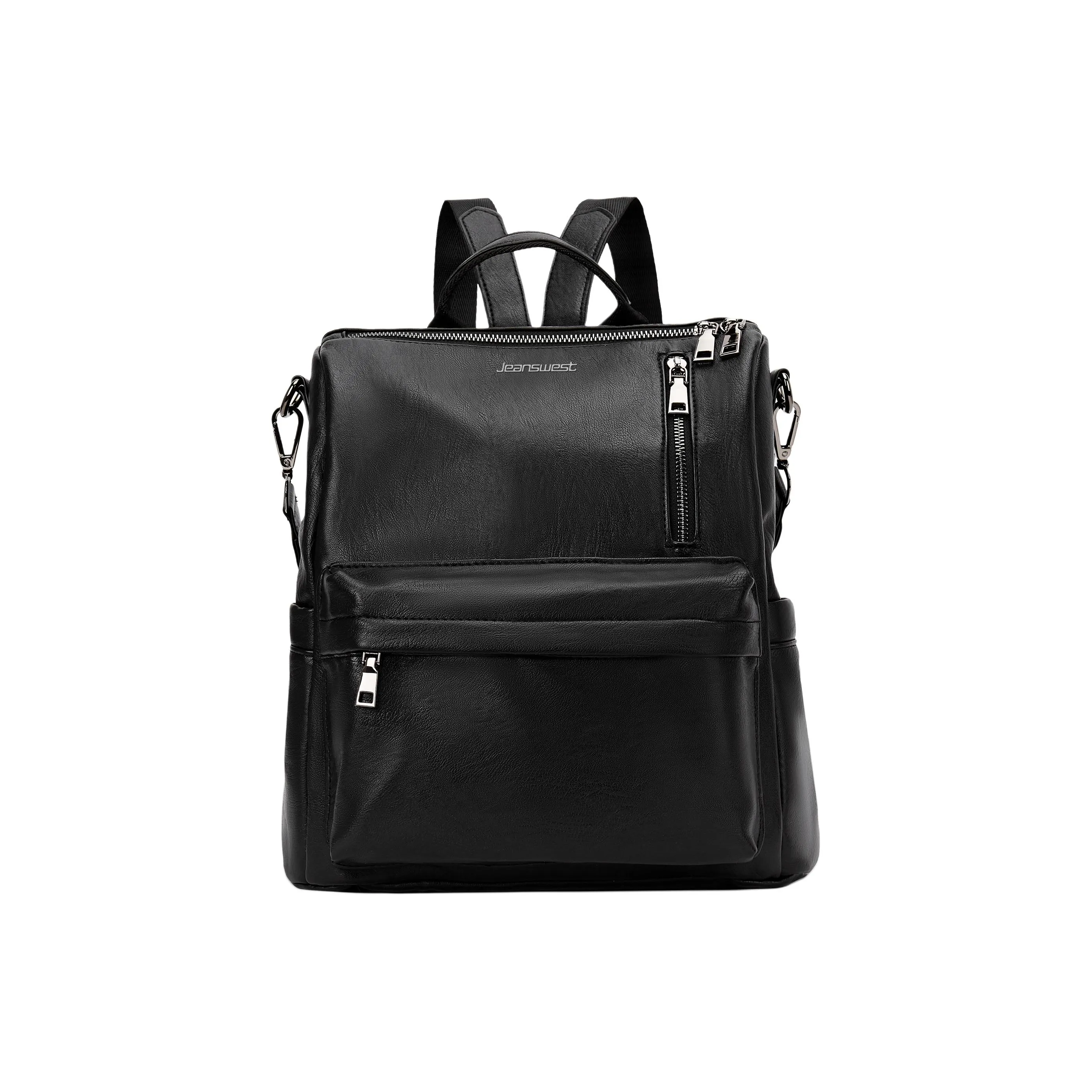 JEANSWEST Fabric Backpack Regular Women's Black/Brown