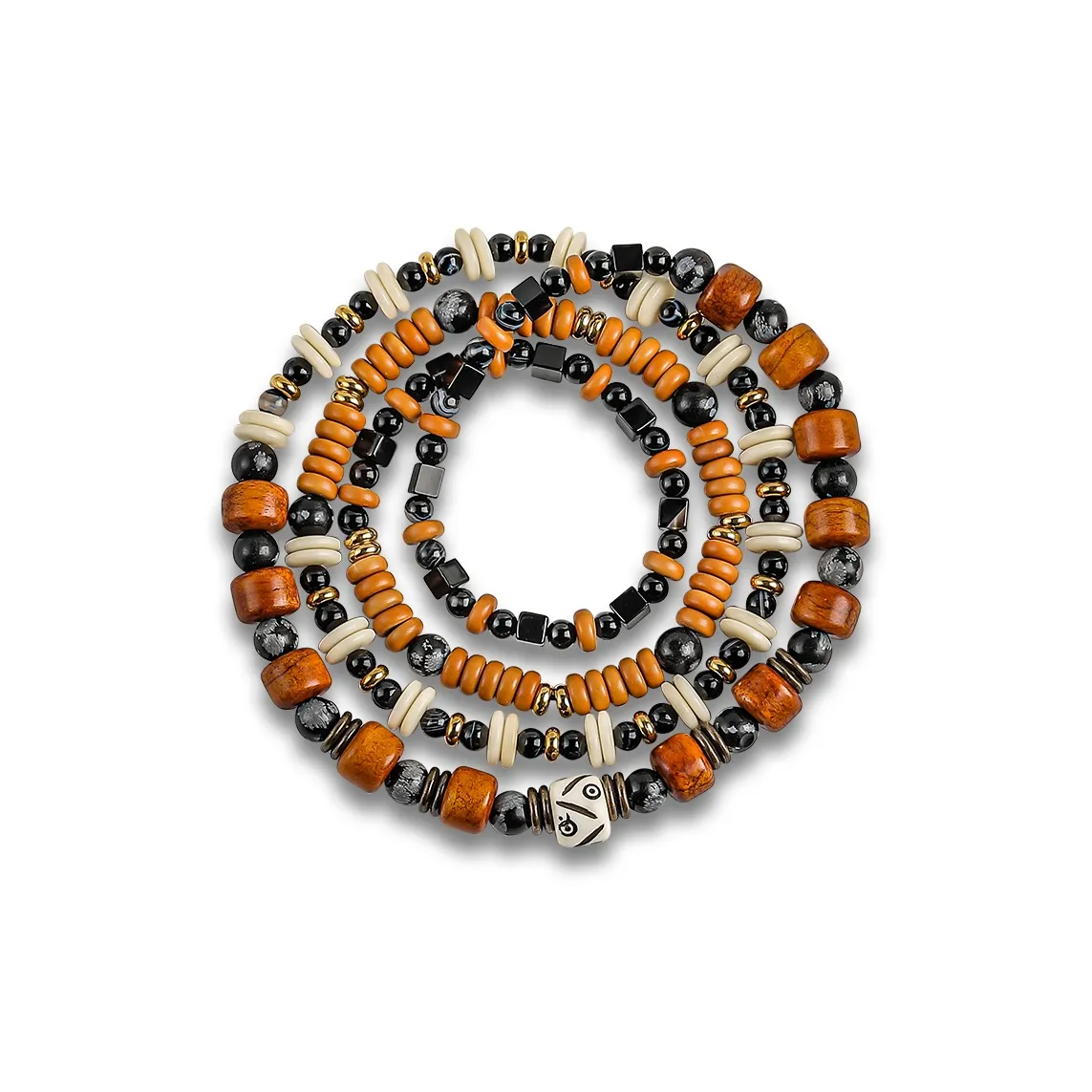 Cuud Snowflake Obsidian Браслеты Мужские