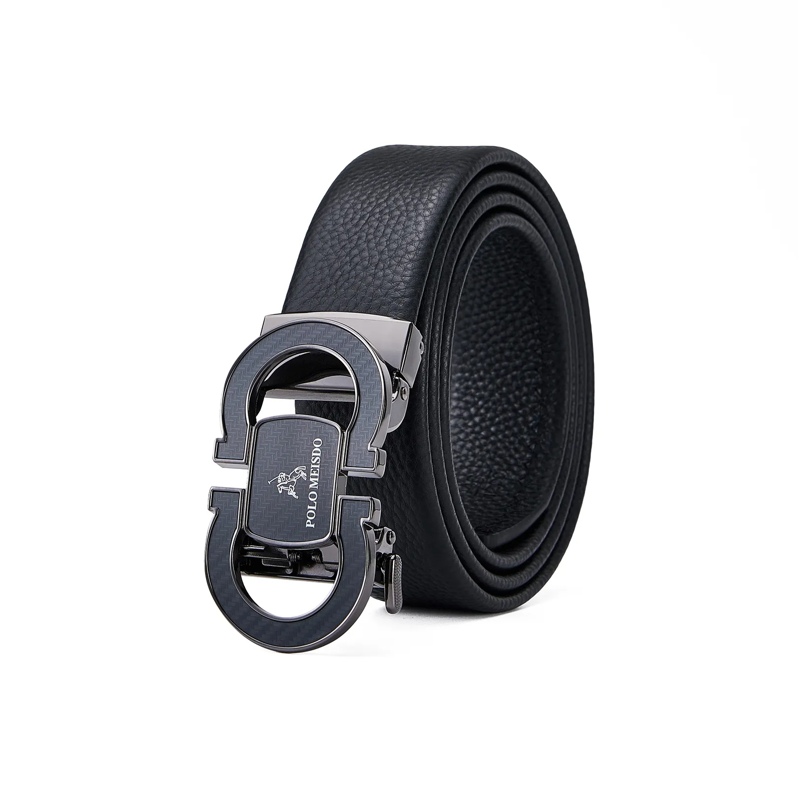 POLOMEISDO Gift For Boyfriend Top Grain Cow Leather Belt Men's 3.5cm Greeting Card Contact Customer Service For Writing