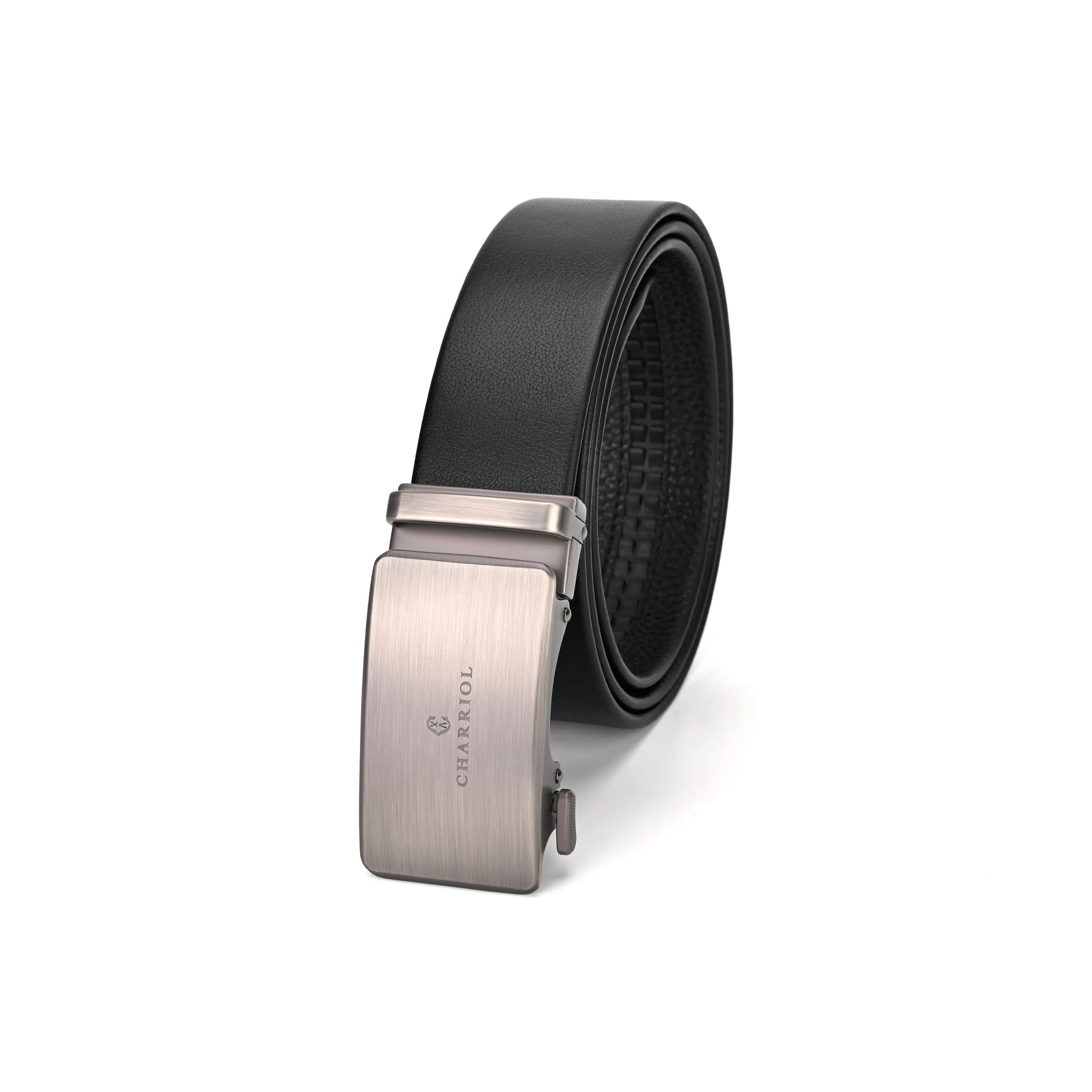 CHARRIOL Cow Leather Belts Men's Black 3.5cm