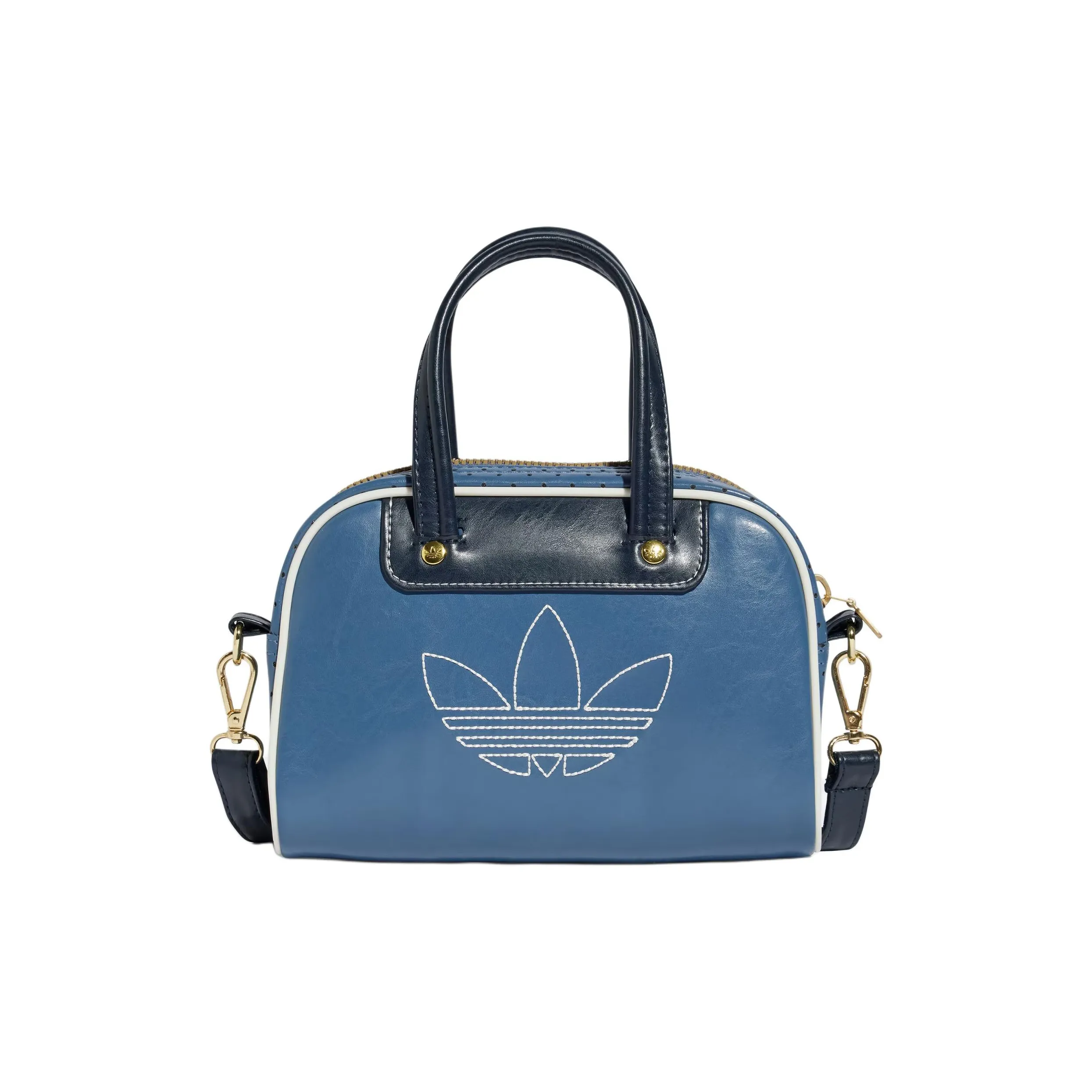 Adidas Originals Polyurethane Bowling Bag, Crossbody Handbag Mini Women's Ink Blue