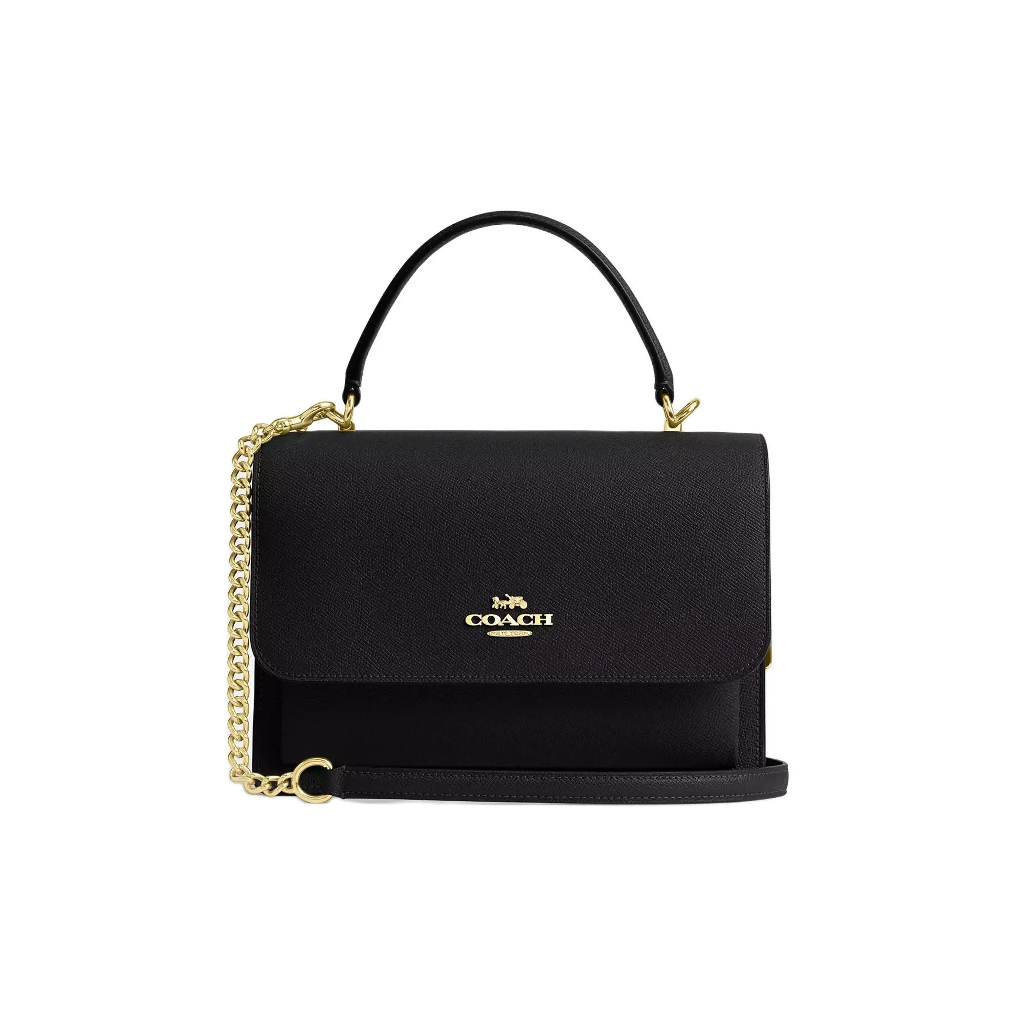 COACH Кожа Сумка через плечо Сумка среднего размера Женская Черная