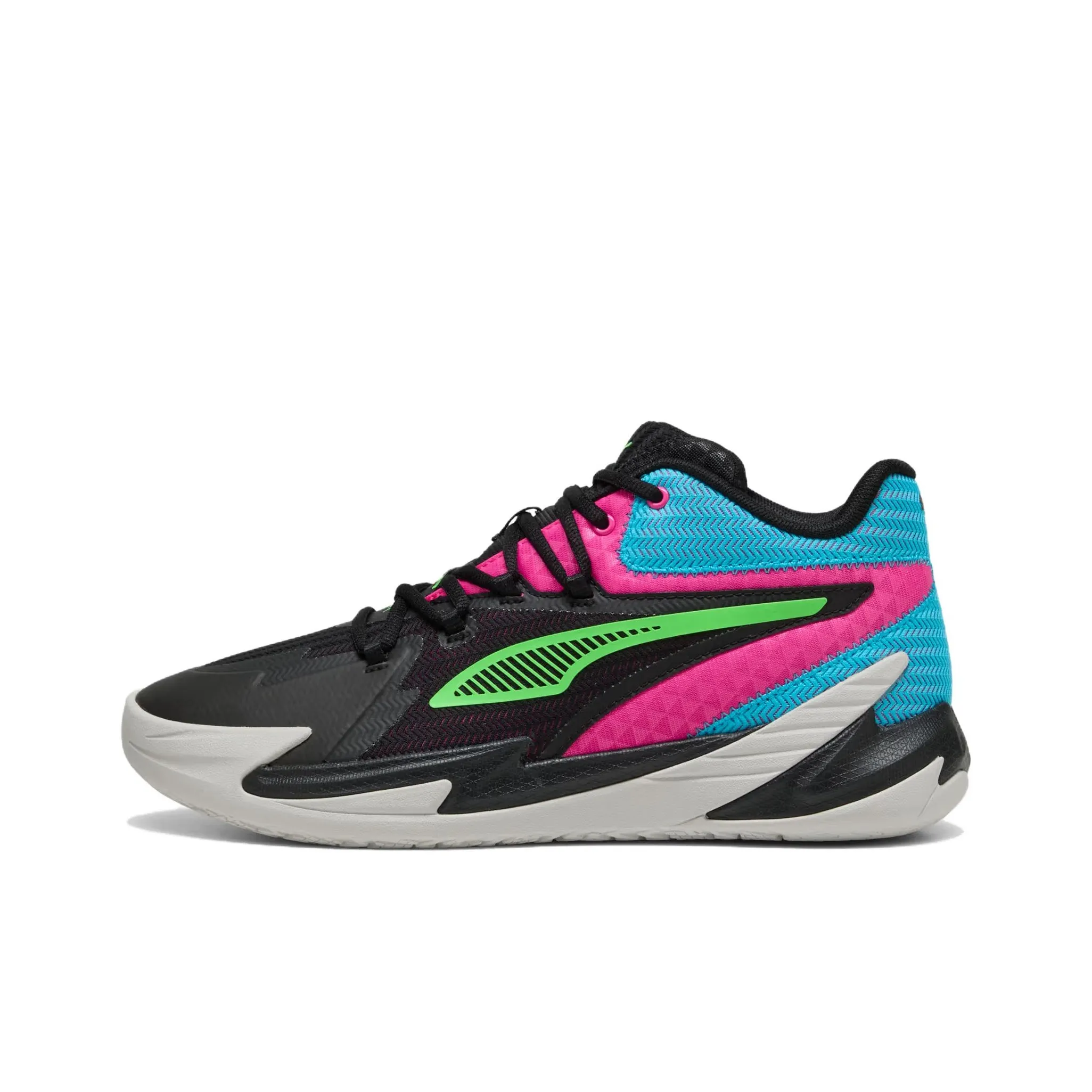 PUMA Anti Slip Wear Resistant Mid Top Basketball Shoes Unisex Black Pink