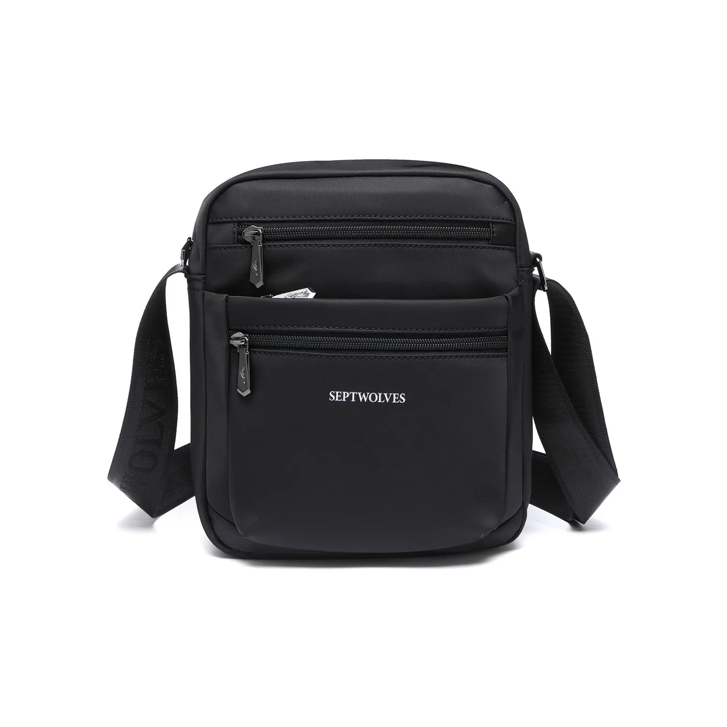 SEPTWOLVES Ткань Регулируемый Плечевой ремень Мужская Портативная Сумка через плечо Мужская Черная