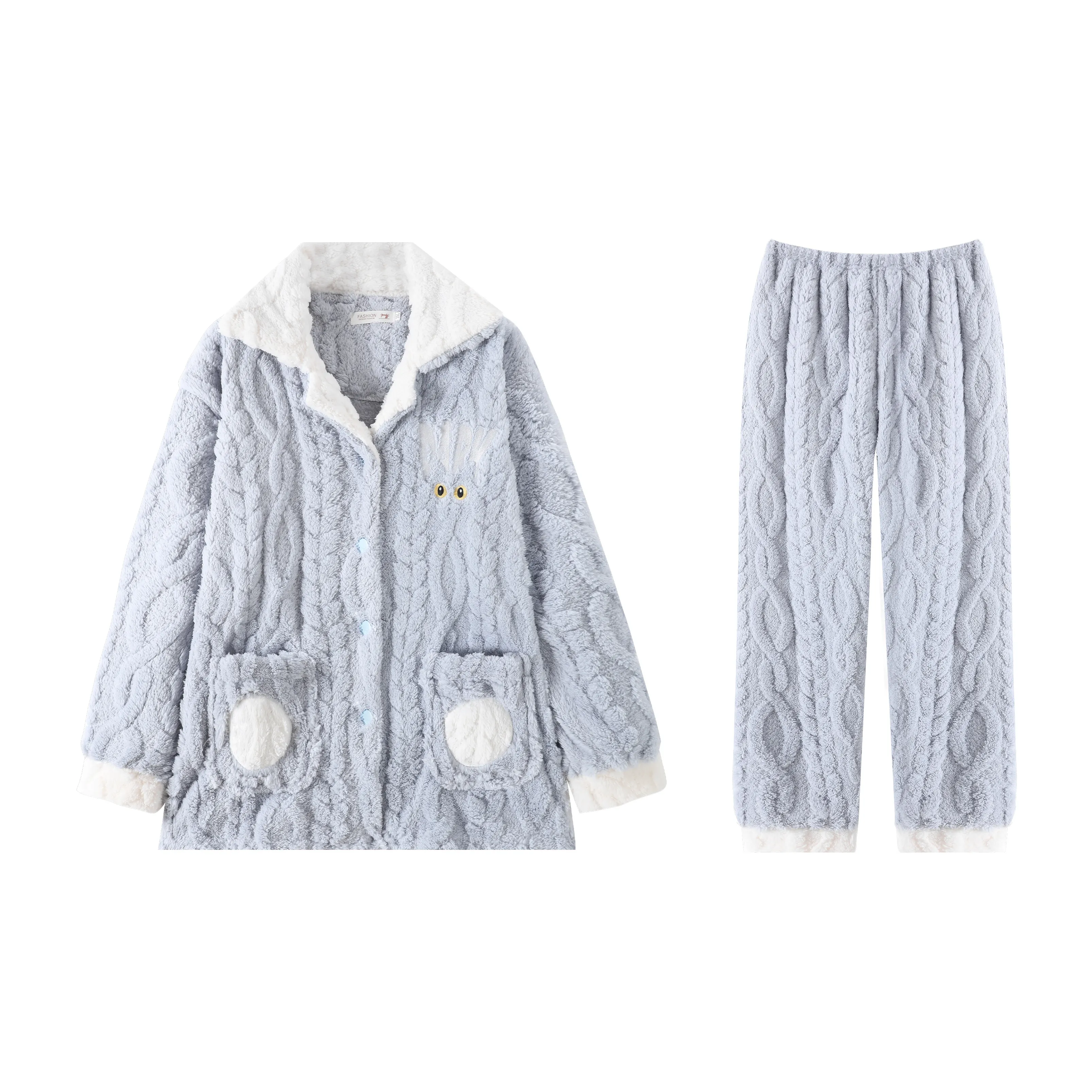 Qiao Ni Tong Пижамный комплект женский небесно-голубой