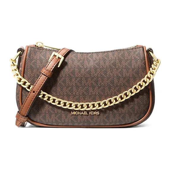 MICHAEL KORS CARMELA Искусственная кожа Сумка через плечо Маленькая Женская Темно-коричневая