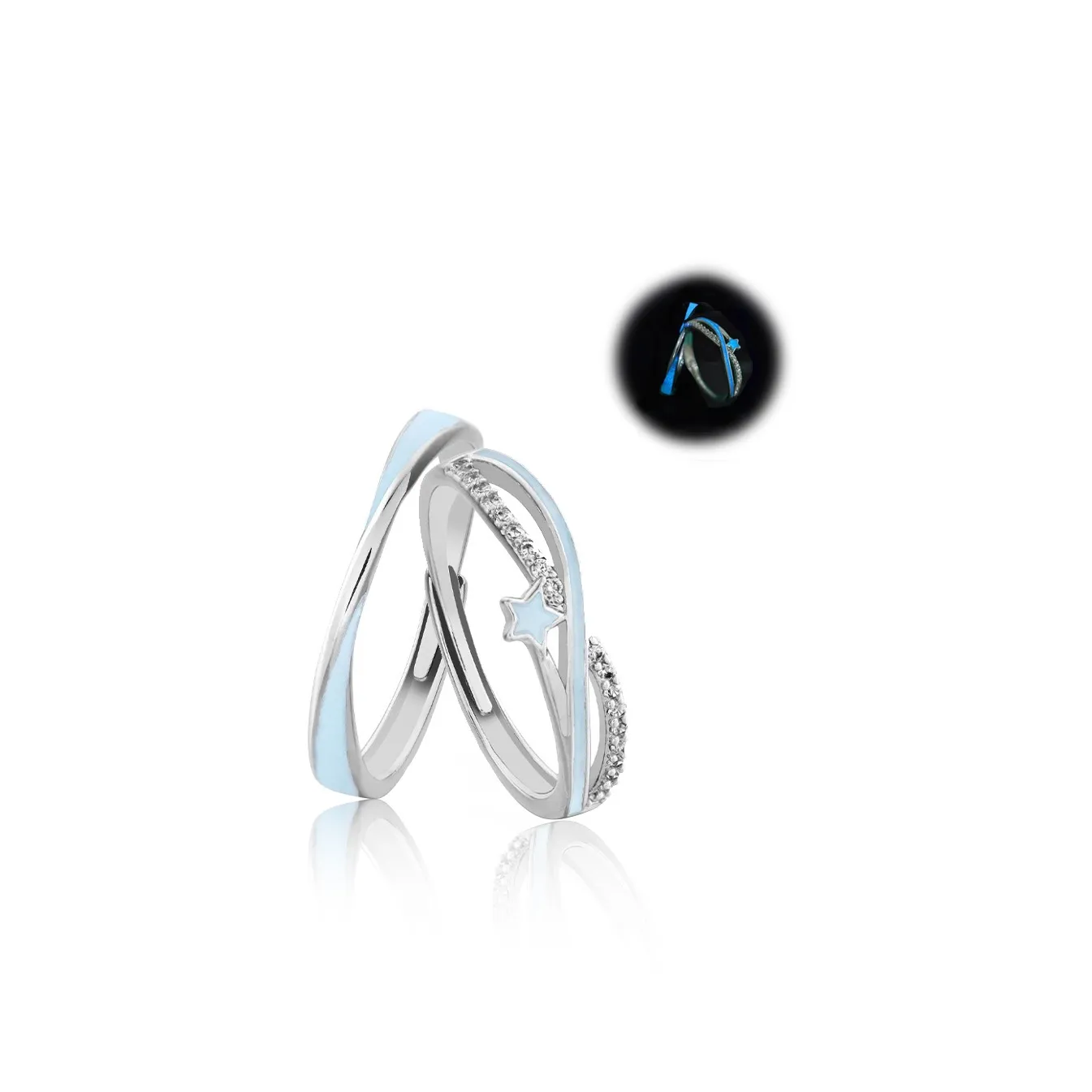 Kelanxi Copper/Zircon Rings Unisex