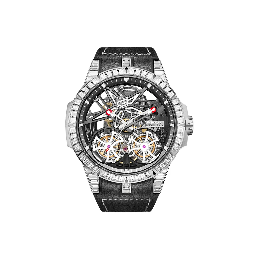 GEYA Kings Series Автоматический Механический Механизм Силиконовый Ремешок Часы Мужские Часы С Черепным Циферблатом