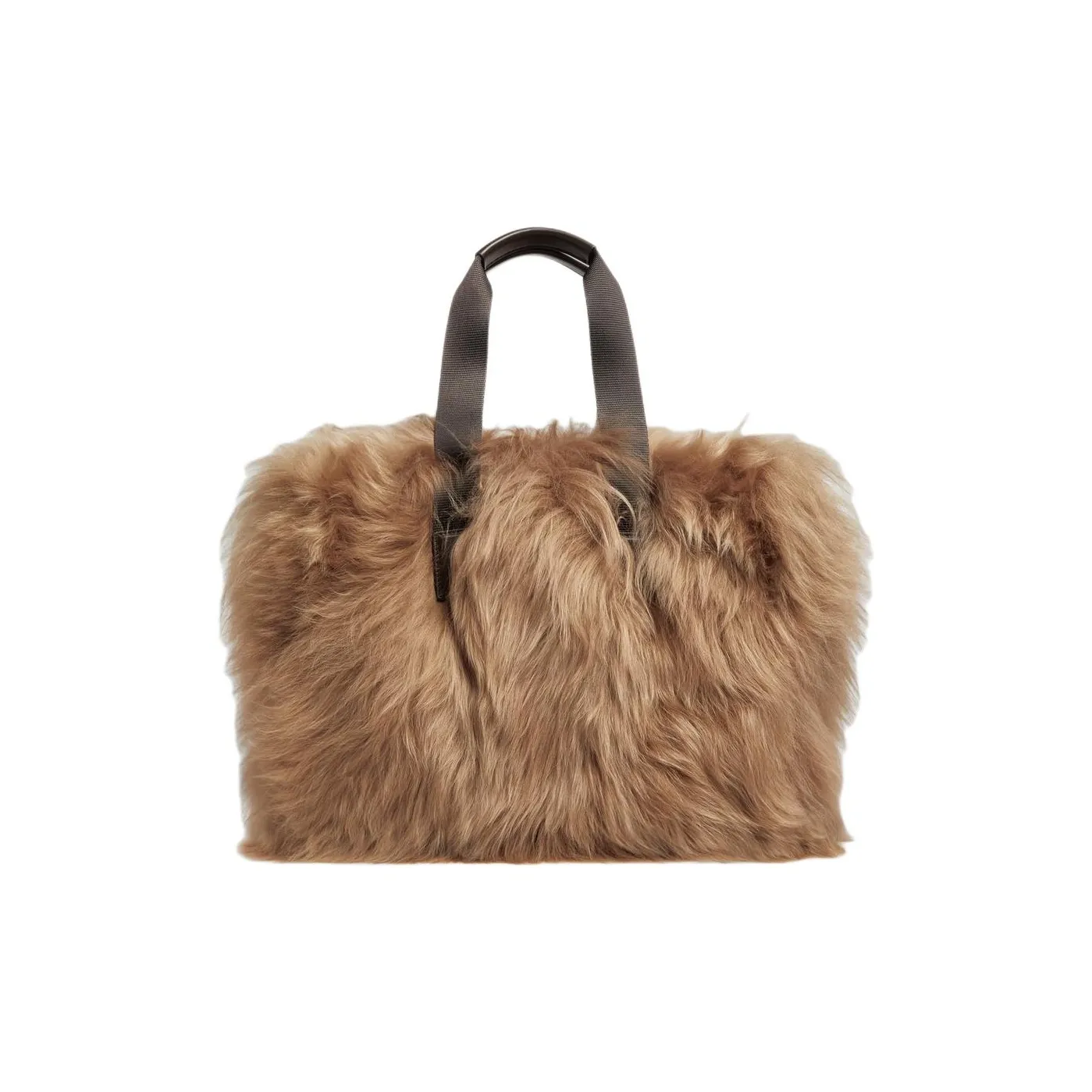 Moncler Shearling Tote Bag, Shopping Bag, Handbag Women's Camel Beige