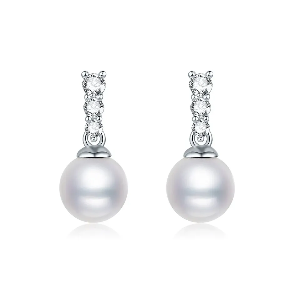 JINGUIFU Freshwater Pearl Stud Earrings Women's