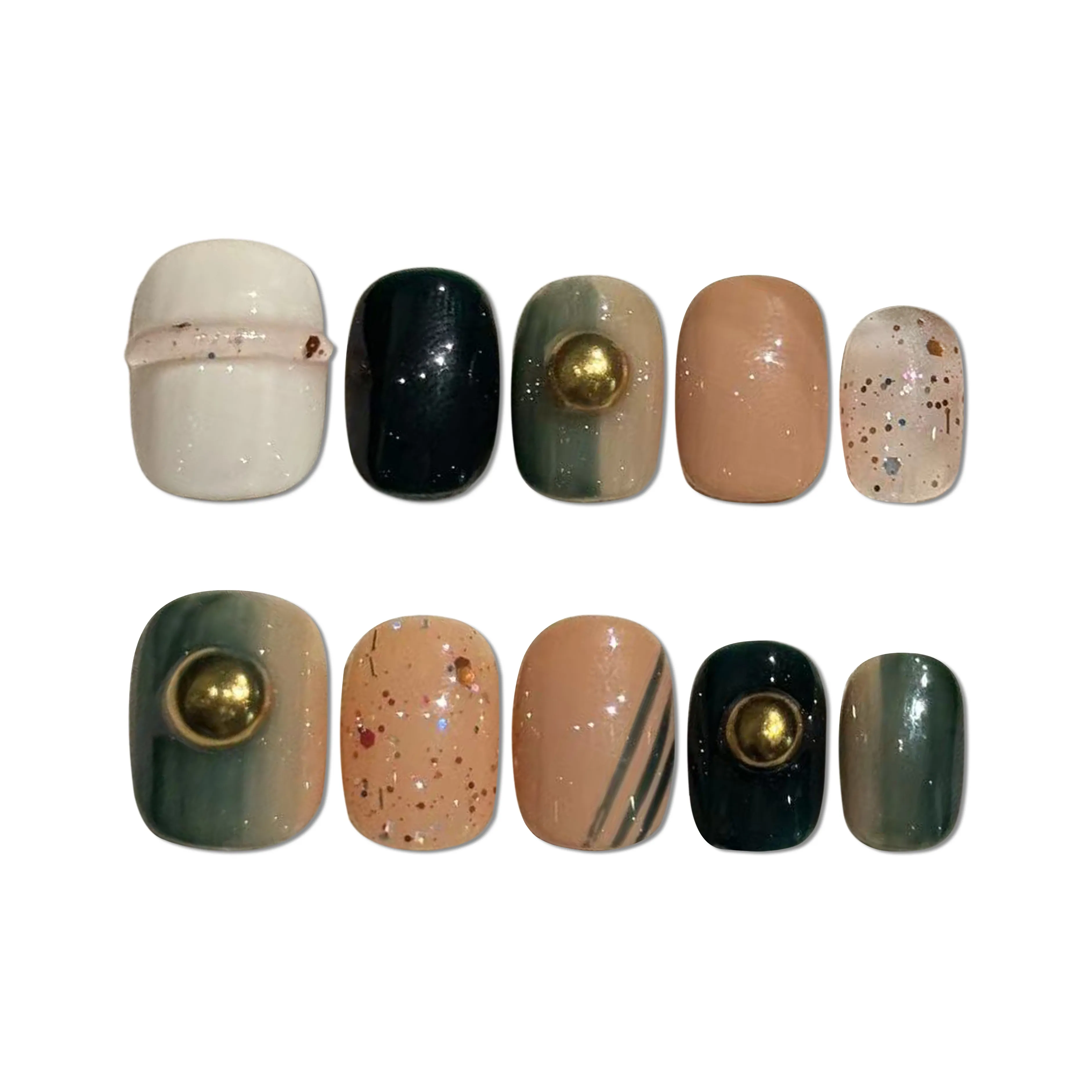 Song Biography Градиентный Смешанный Осенний Зимний Лак для ногтей 15mm Короткий Круглый