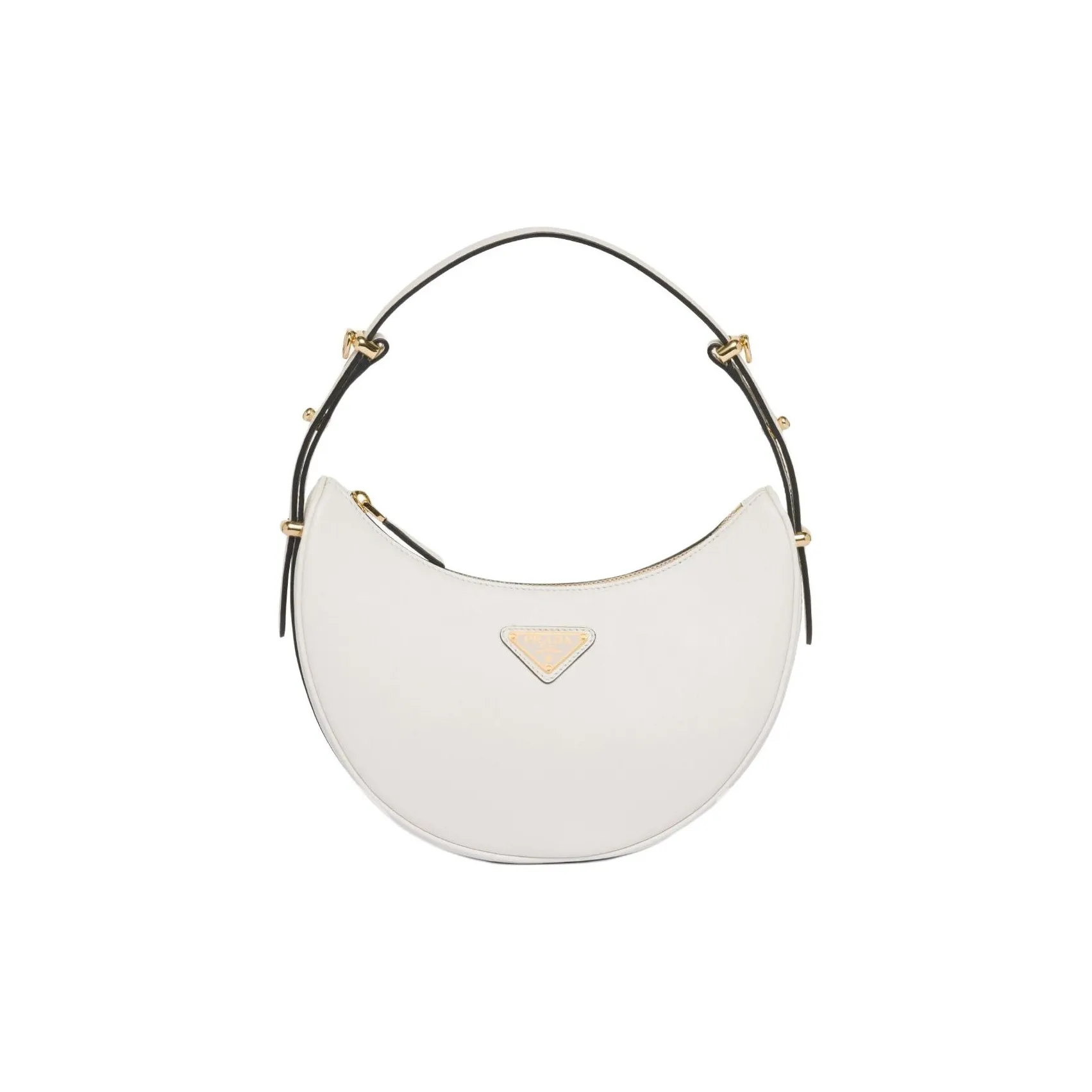 PRADA Leather Shoulder Bag Women's White