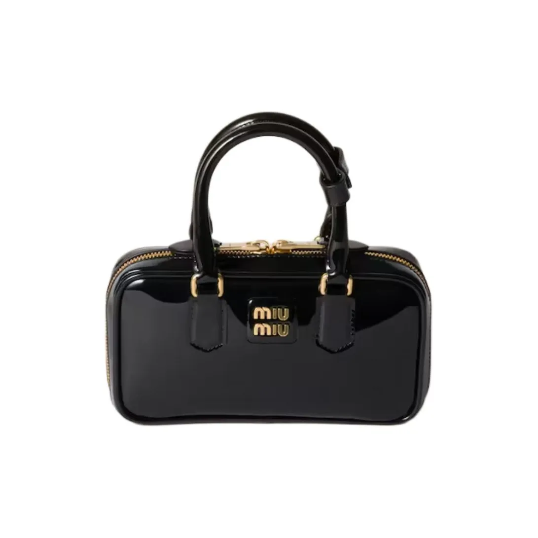 MIU MIU Calfskin One Shoulder Handbag Mini Women's Black