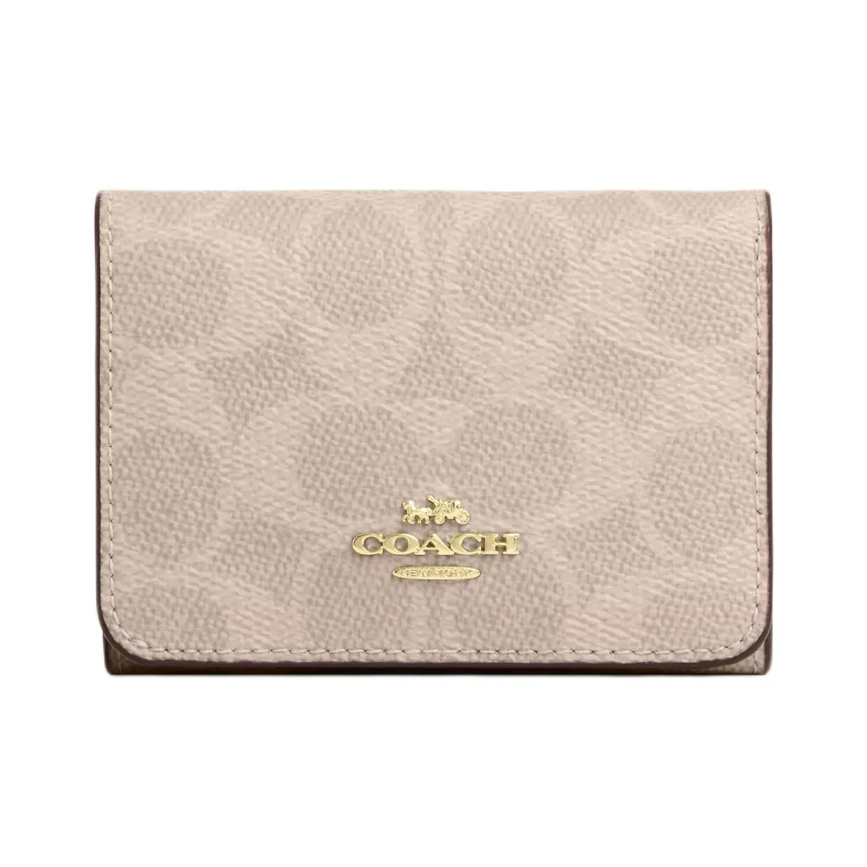 COACH Кожа Кошелек Мини Женский Песочный