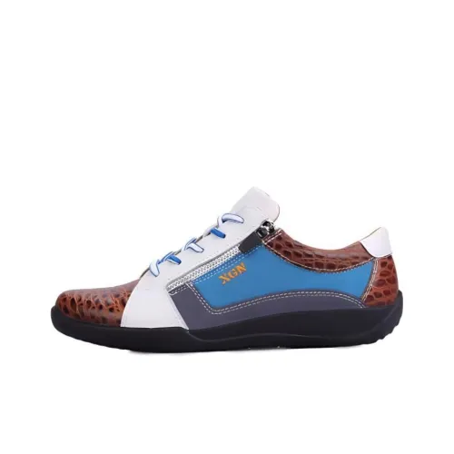 XGN Мужские повседневные туфли Low Top Le Feng Белый и синий цвет Мужские