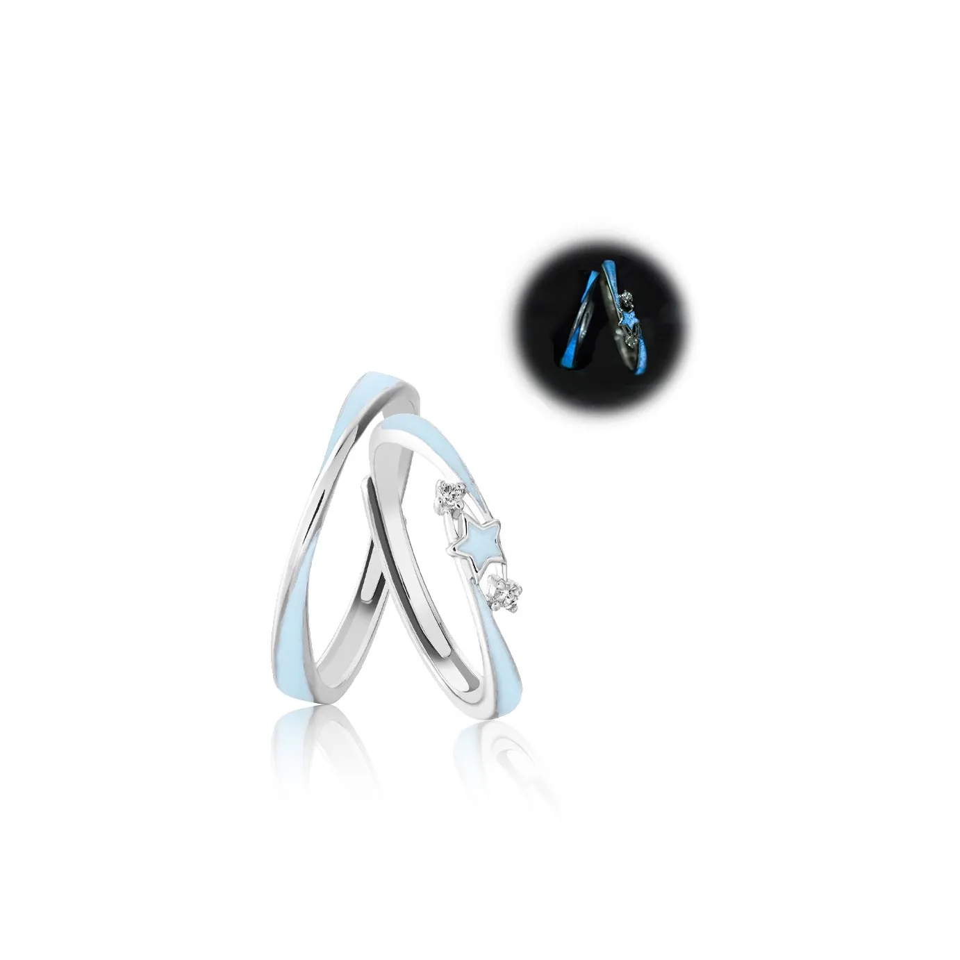 Kelanxi Copper Zircon Rings Unisex