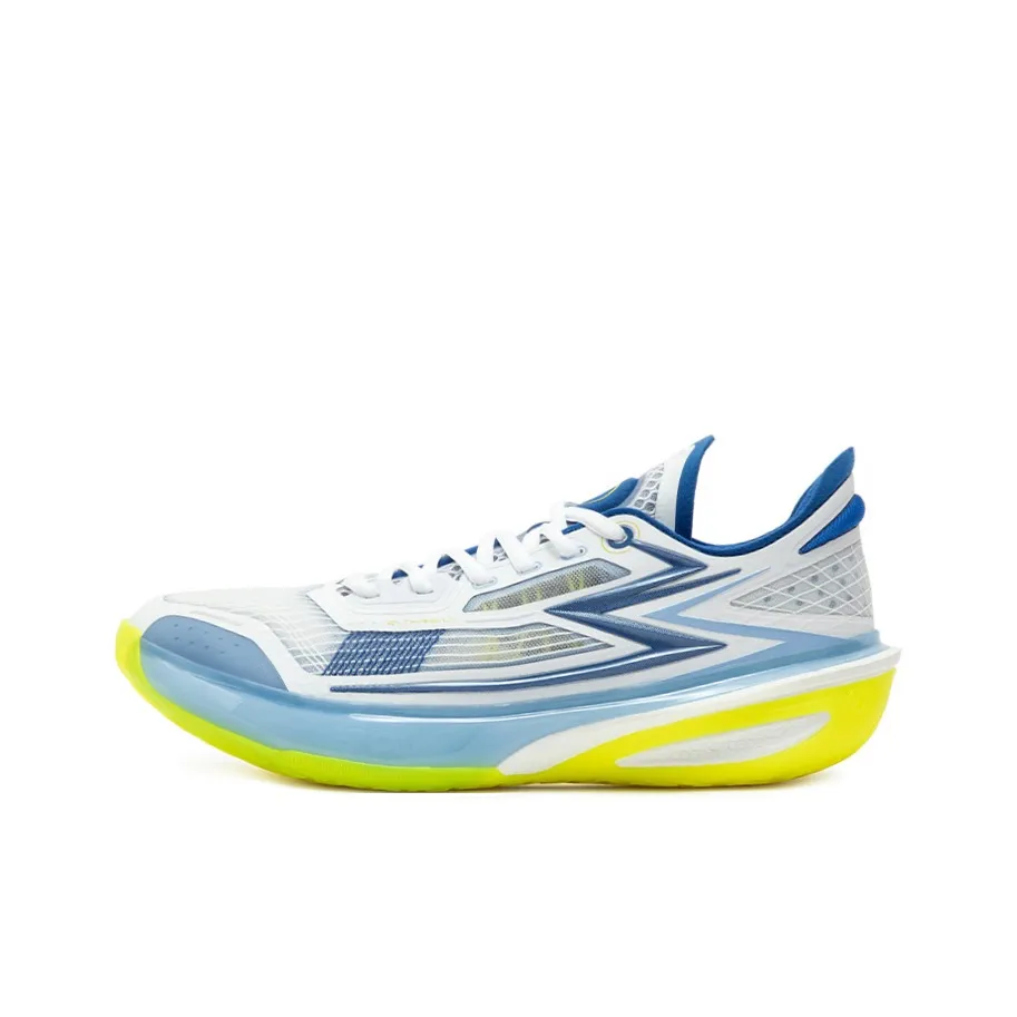 361° QUIKFLAME Basketball Shoes Men's Low Top 361 Degrees White/Numbers Blue