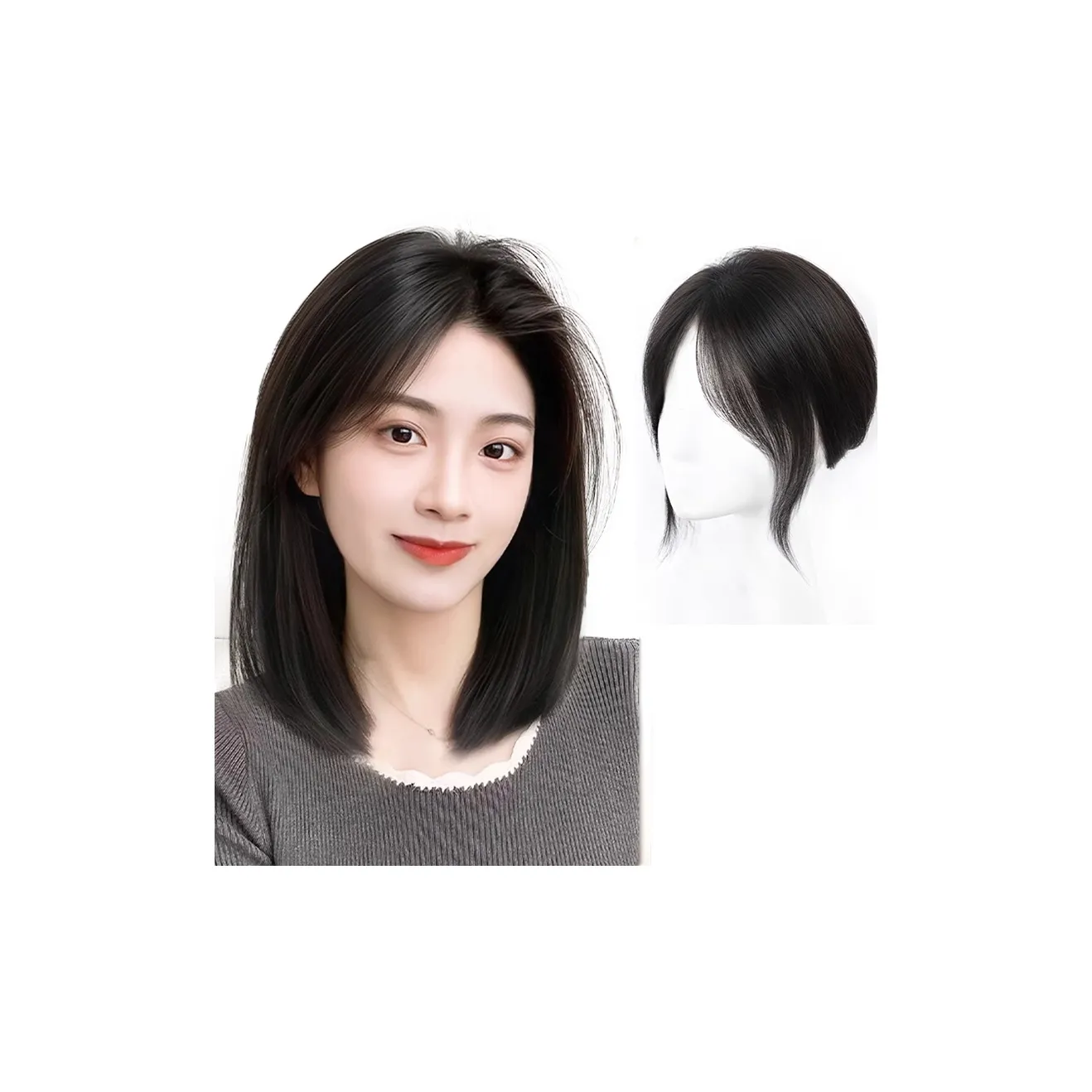 MUYAN Элегантная чёлка для наращивания волос натуральный мокко