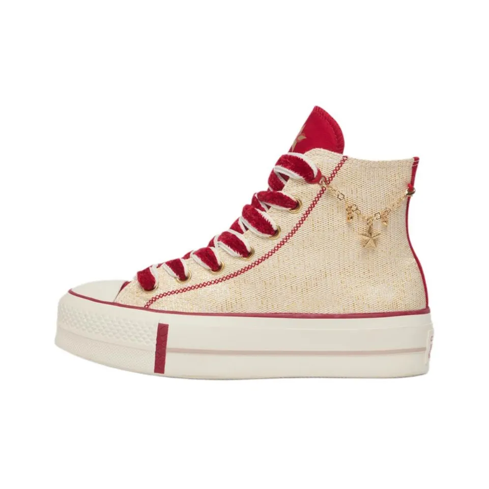 Конверс All Star Lift Износостойкий и Легкий Высокий Топ Обувь Женская Красная