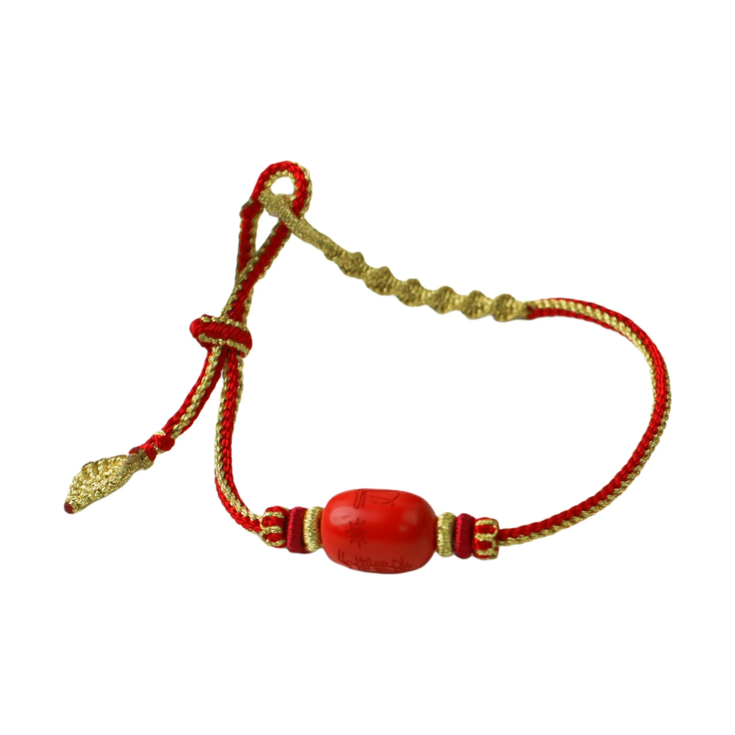 HONGQIAO Браслеты с камнем киновари унисекс