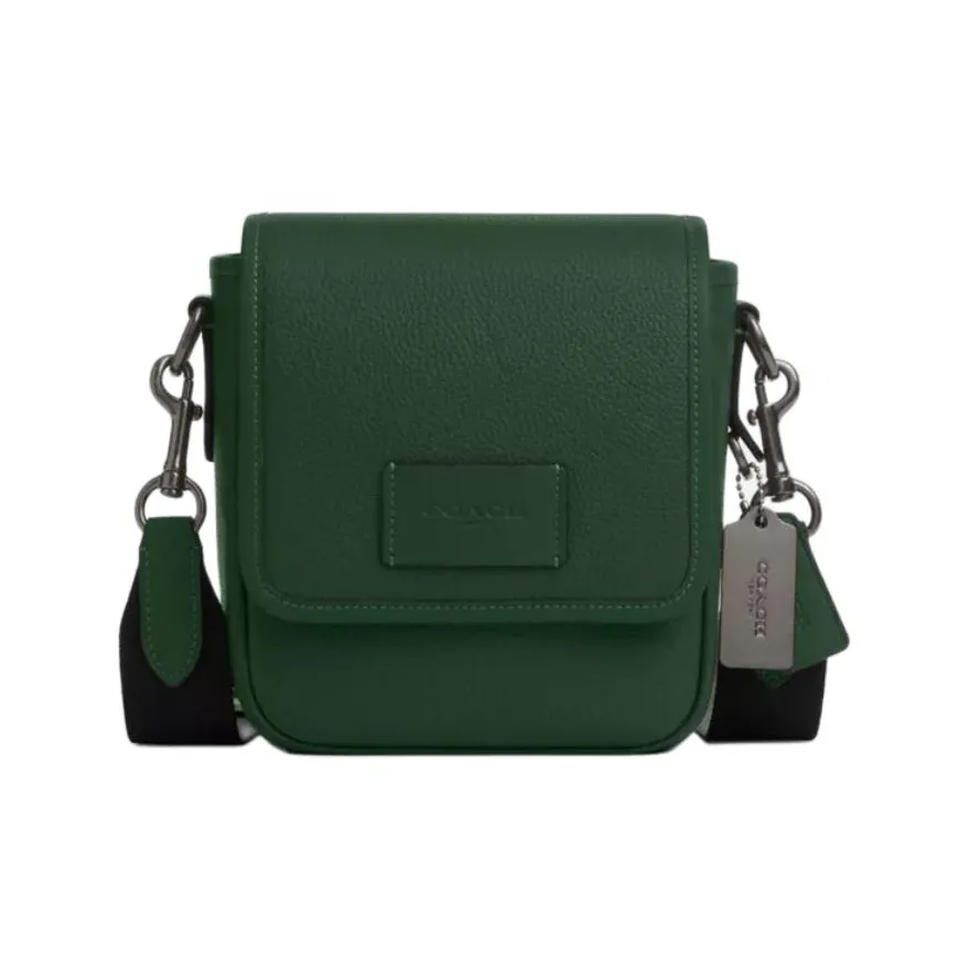 COACH Crossbody Cow Leather Shoulder Bag, Crossbody Bag Mini Men's Green