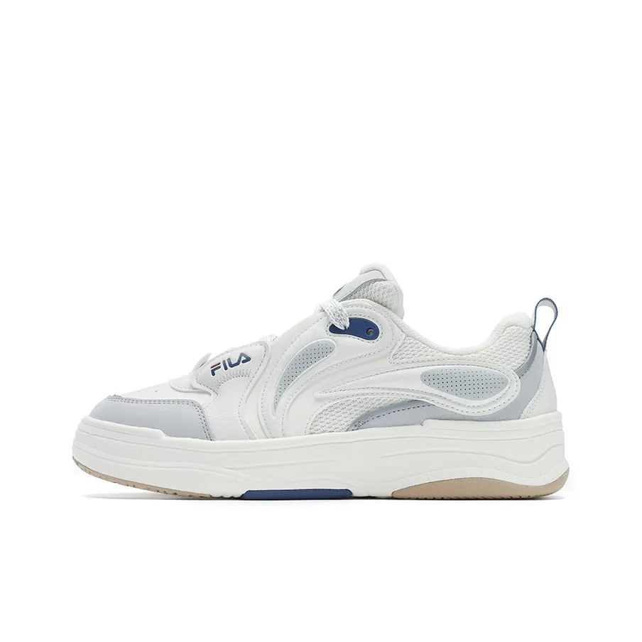 FILA Устойчивые к истиранию низкие кроссовки для скейтбординга Мужские Белые Серые