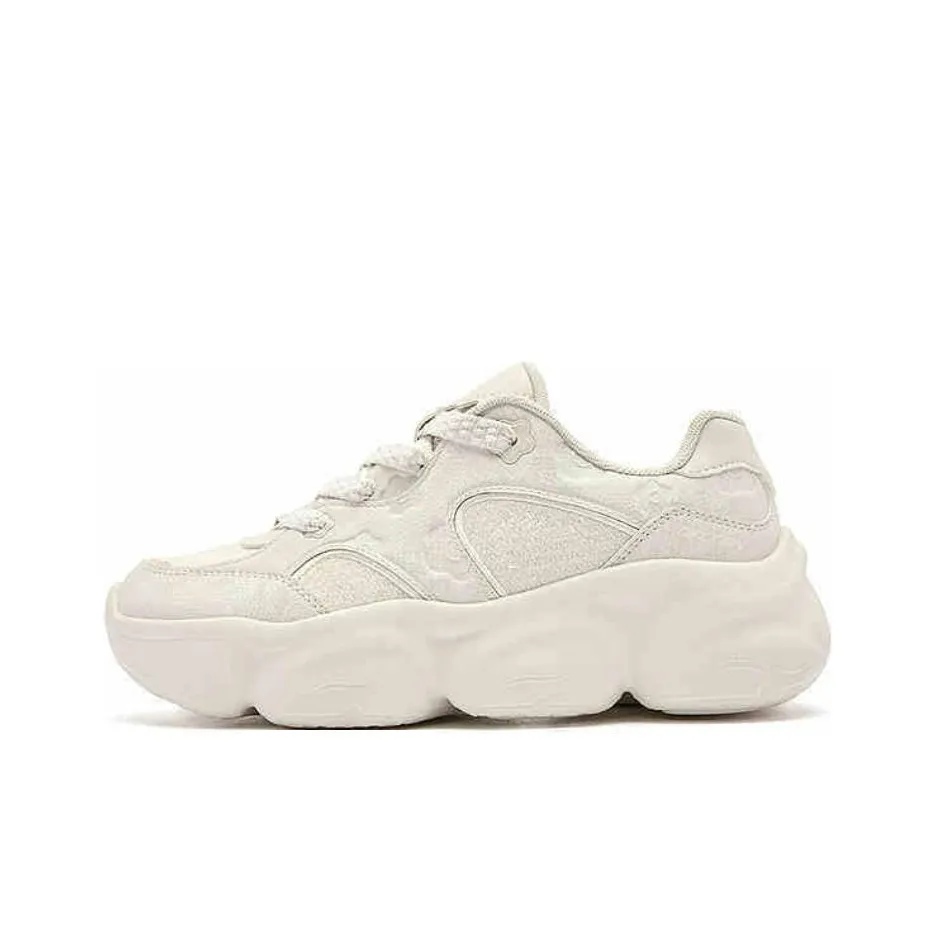 QIAODAN Elf Meow TD Противоскользящий и Устойчивый к Износу Покрытие Низкий Топ Casual Женский Бежевый