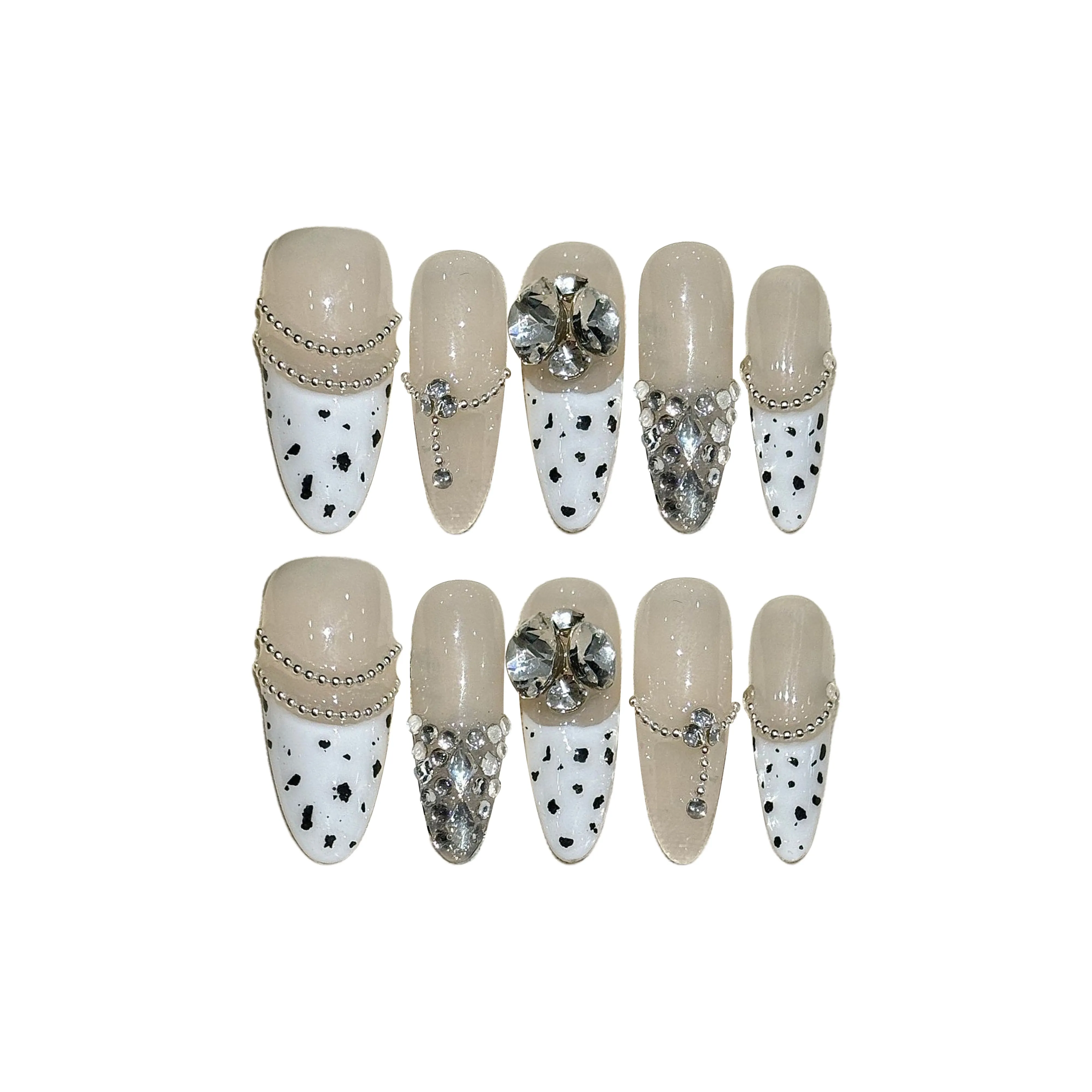 Song Biography Mature LADY Цепь с леопардовым принтом украшенная сверкающим горным хрусталем 30 мм овальная форма