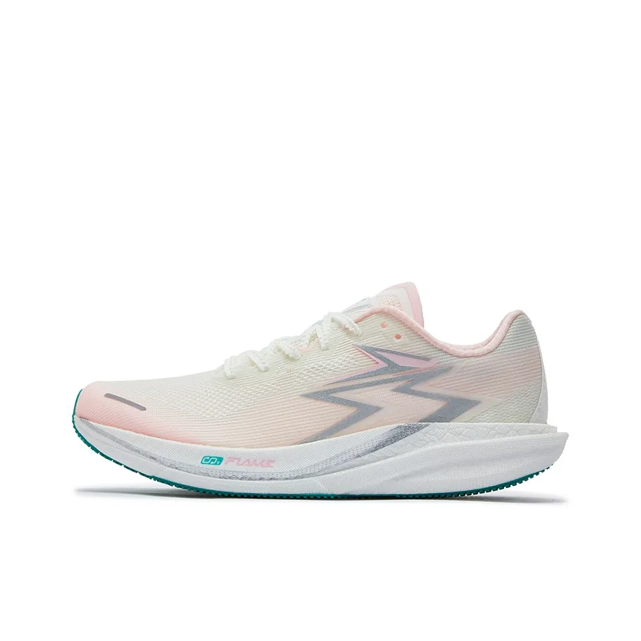 361° Cushioned Slip-Resistant Abrasion-Resistant Breathable Low-Top Running Shoes Unisex White Pink