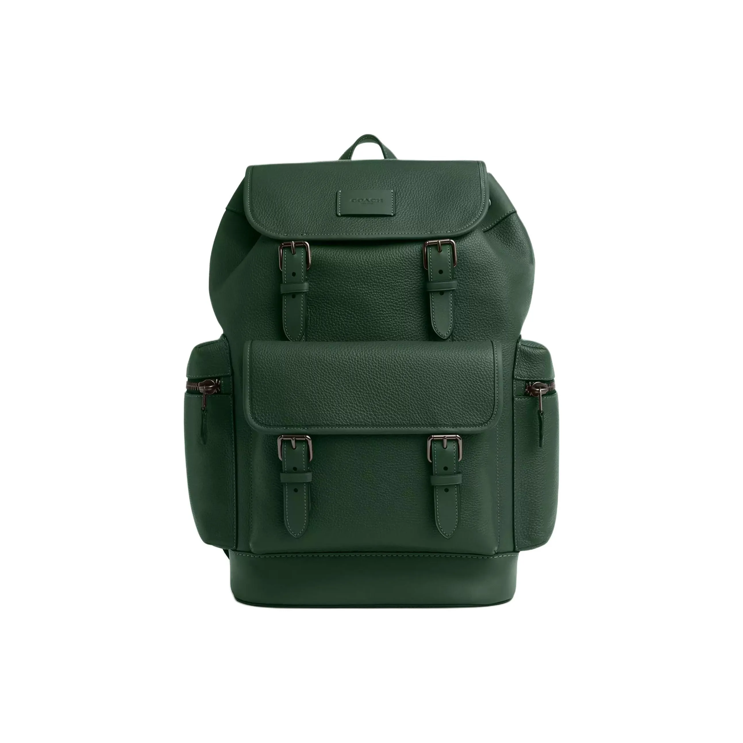 COACH Sprint Refined Pebble Pattern Leather Backpack Tubas Unisex Green