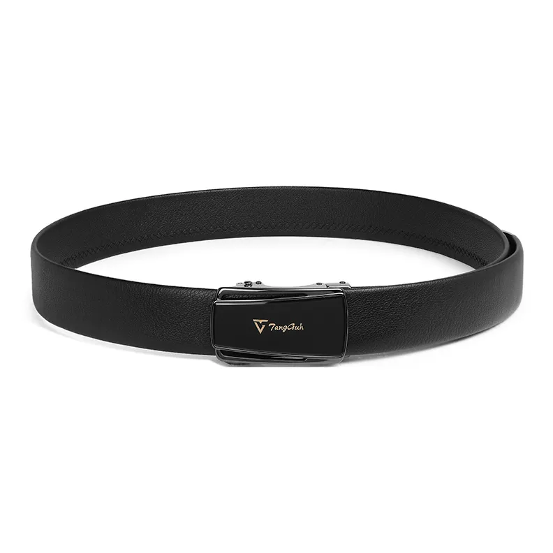 TangGuh Genuine Leather Automatic Buckle Casual Suit Pants Belt Men's 3.5cm Width