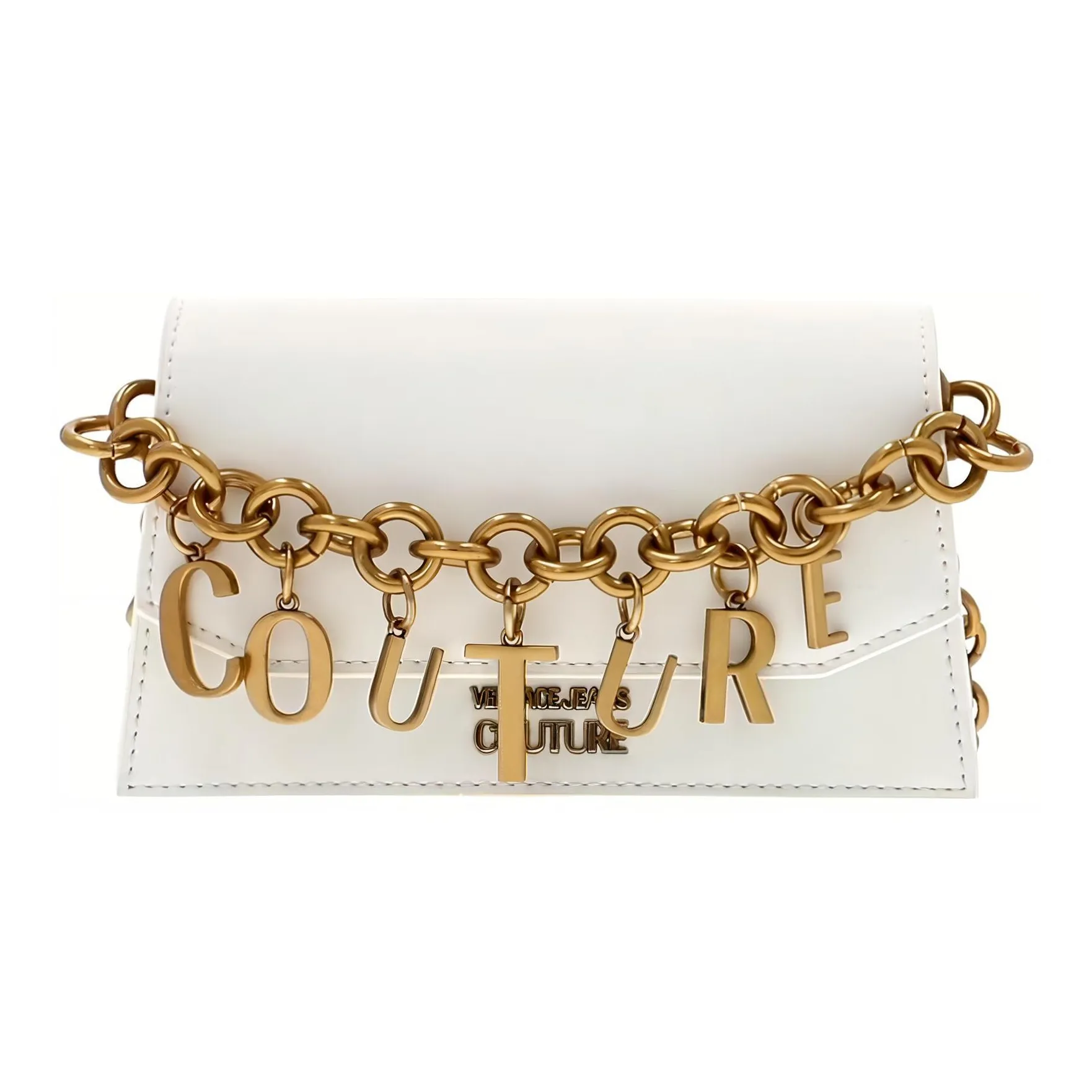 VERSACE JEANS COUTURE Leather Shoulder Bag Women's White