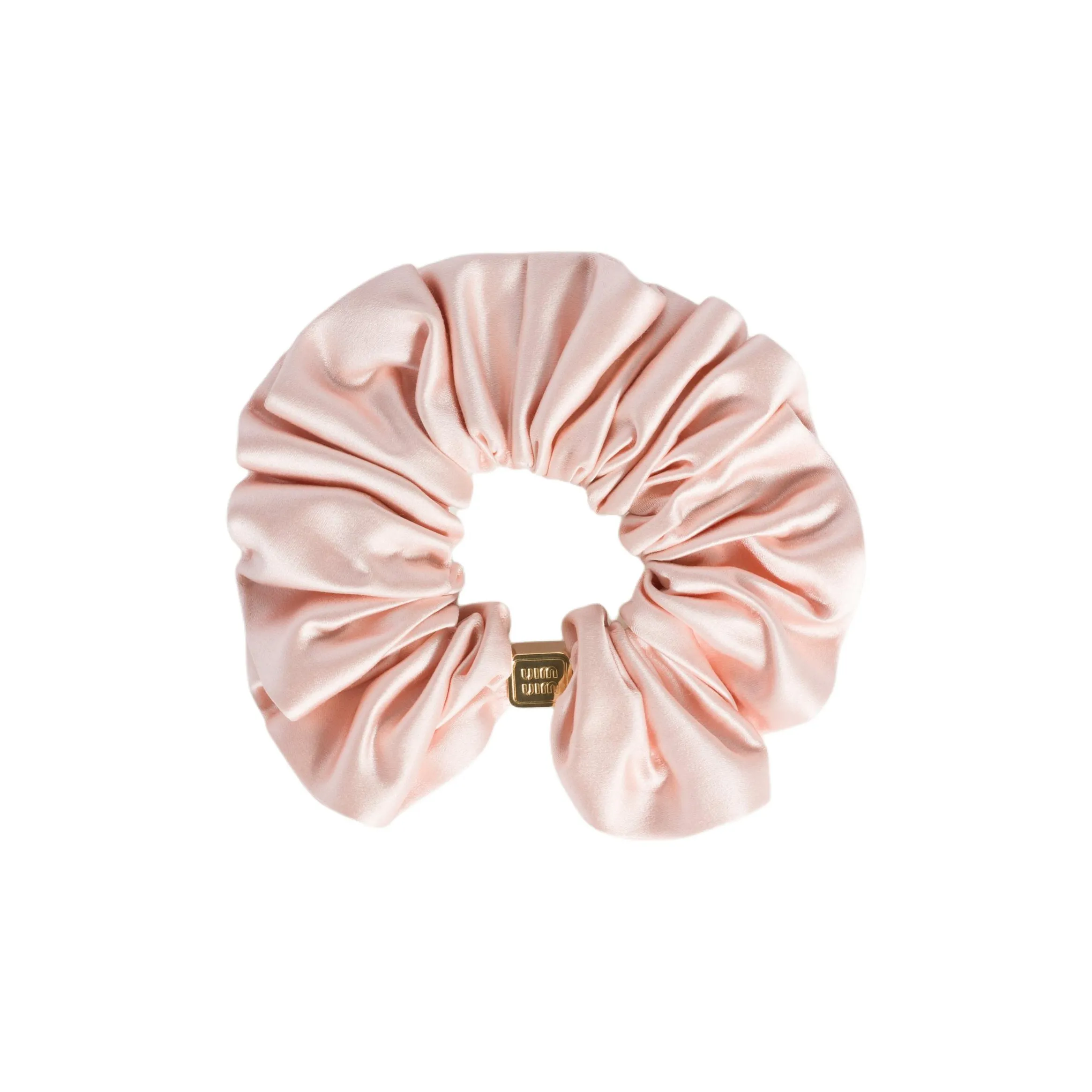 MIU MIU Pre Owned 2020s Logo plate Silk Hair Scrunchie
