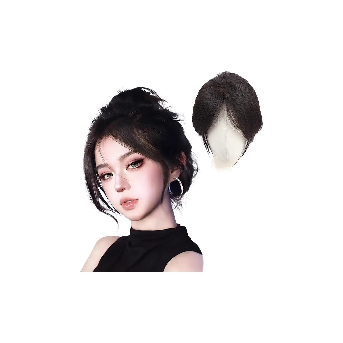 WANWANFENG Французский Liu Hai Парики Естественный Мокко 25 см