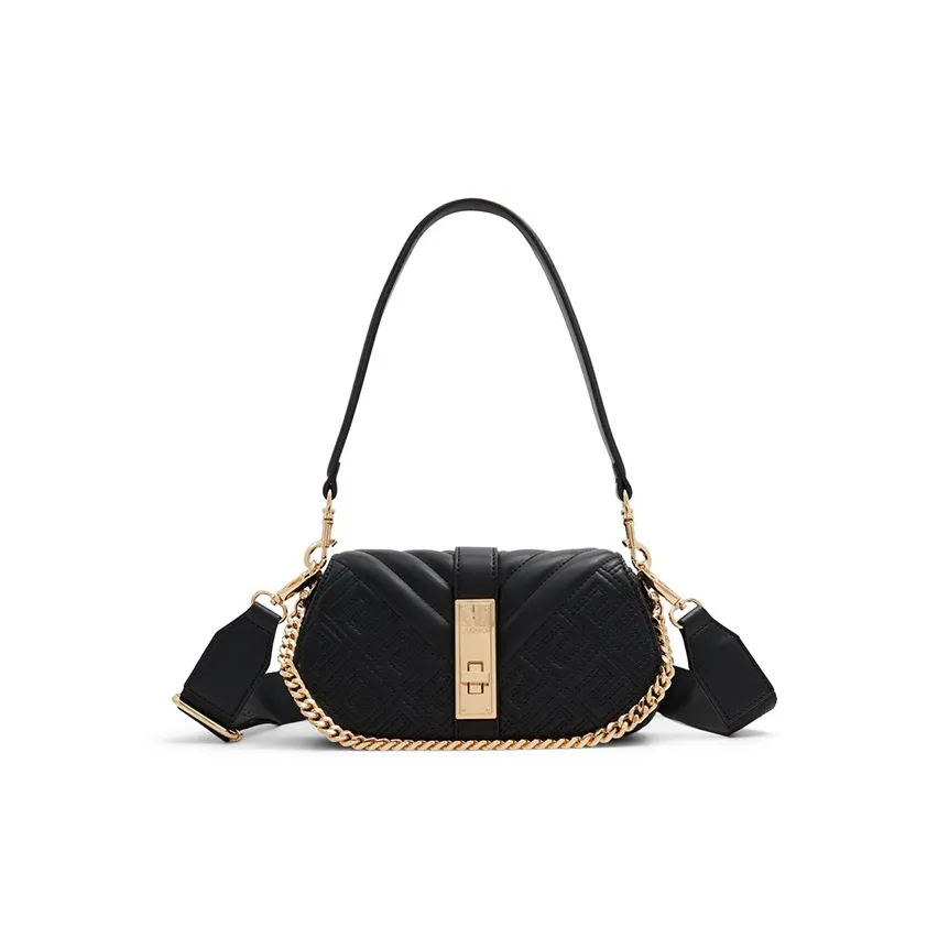 ALDO Artificial Leather Shoulder Bag, Crossbody Bag Regular Women's Black/White