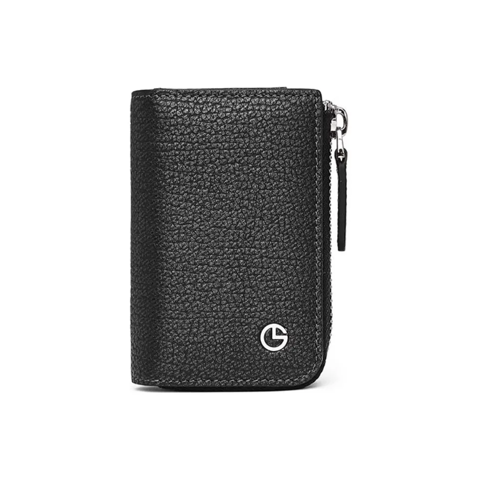GOLDLION Коровья кожа Держатель для карт Мужской Черный