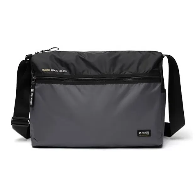Volunteer Nylon Oxford Cloth Laptop Bag Shoulder Bag Crossbody Bag Large Size Men's Gray
