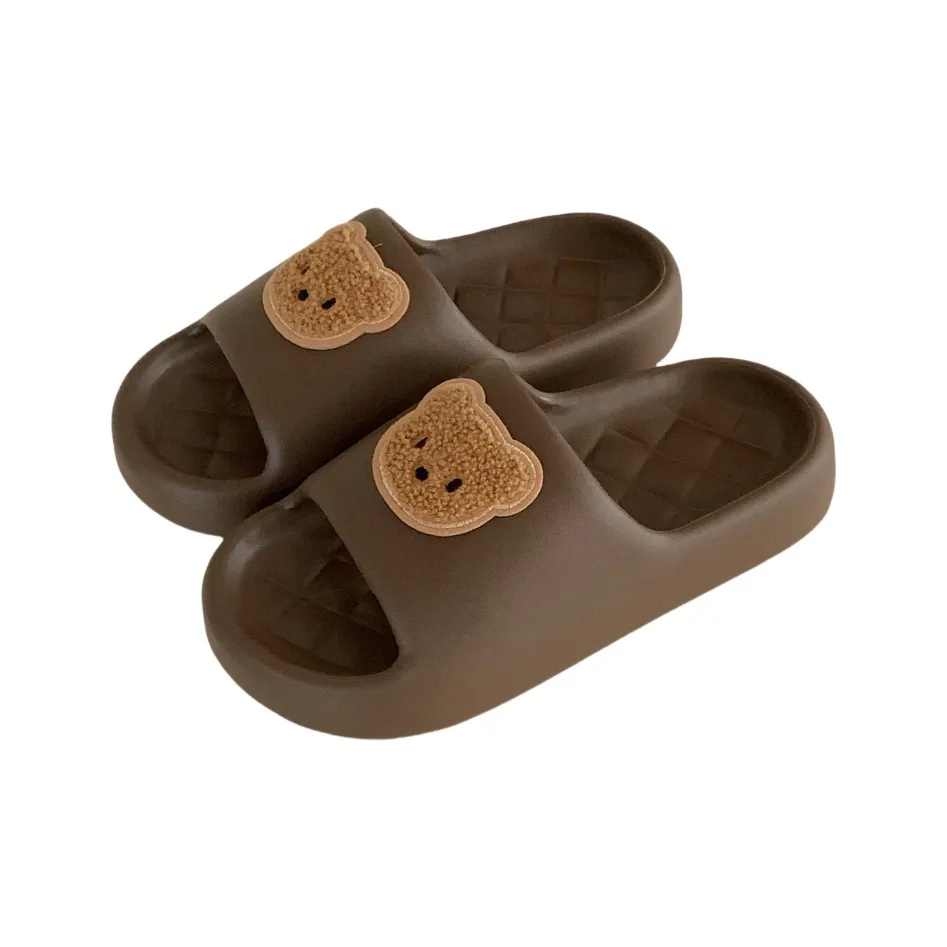 SHIGUDE Sandal Slippers Unisex, Black Brown