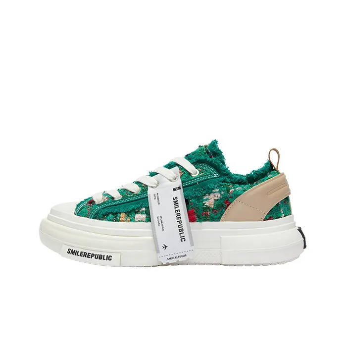 SMILEREPUBLIC INCEPTION 70s визуально увеличивает рост Низкие кеды Унисекс Зеленый