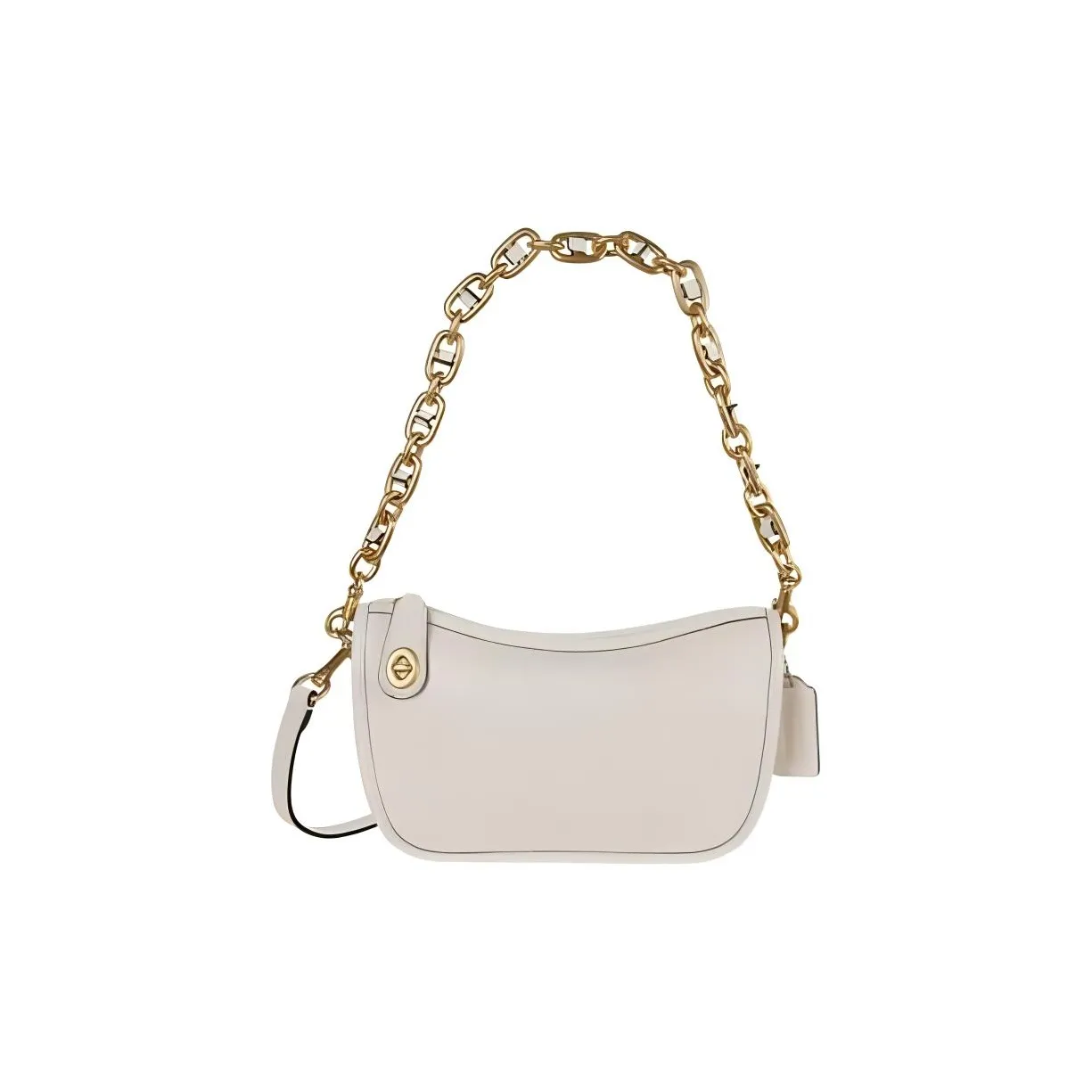 COACH Swinger Cow Leather Shoulder Bag Trumpets Women's Pink White